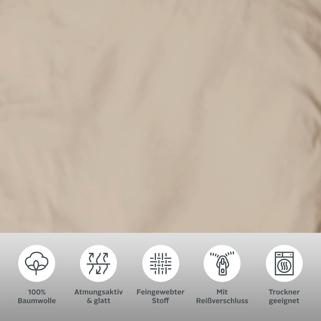 Guido Maria Kretschmer Home&Living Bettwäsche »Mila, in Satin Qualität, atmungsaktiv, Flächengewicht 120 g/m², hergestellt aus 100% Baumwolle, unterstützt Cotton made in Africa, Bett- und Kopfkissenbezug mit Reißverschluss.