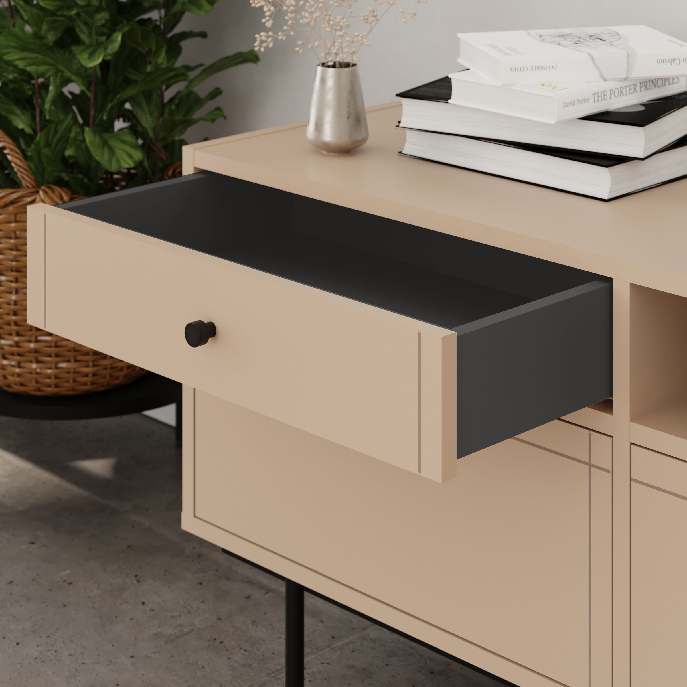 Home affaire TV-Board Modernes Design mit pulverbeschichtetem Metallgestell