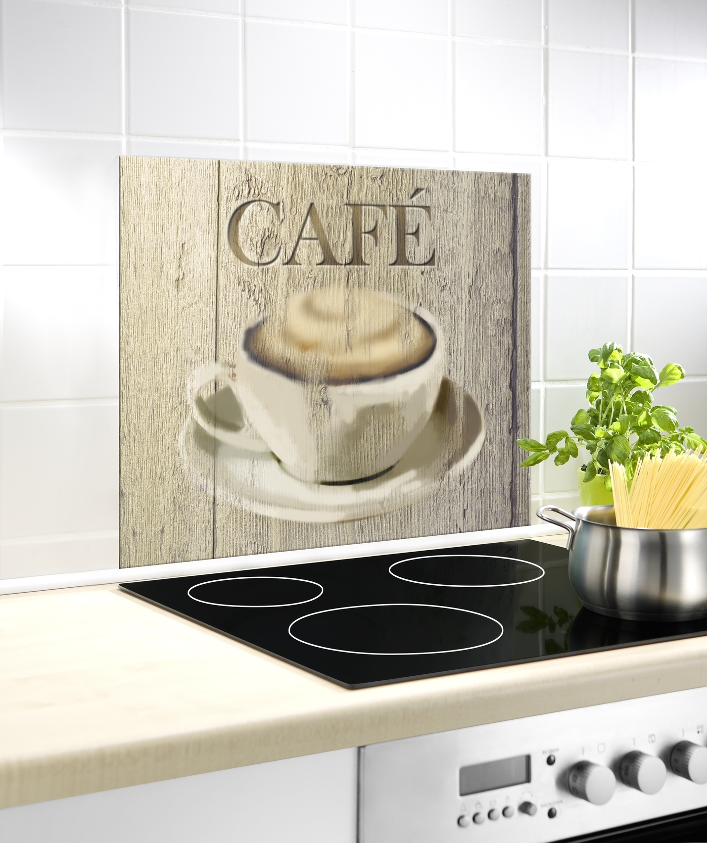 WENKO Spritzschutz »Modell Café«, Küchenrückwand für Herd oder Spüle, gehärtetes Glas