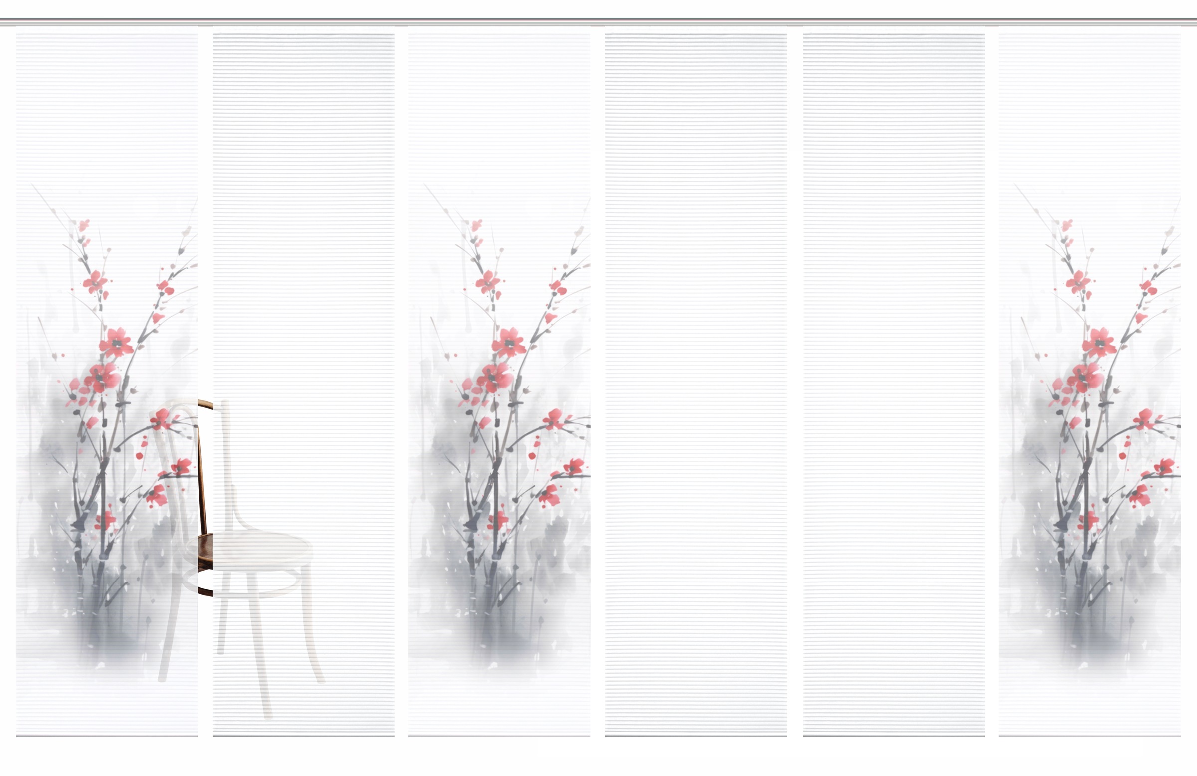 HOME in green Schiebegardine »BELMIRA« Paneelwagen 6 Stk. tlg. SET DIGITALDRUCK,BAMBUSOPTIK RECYCELT