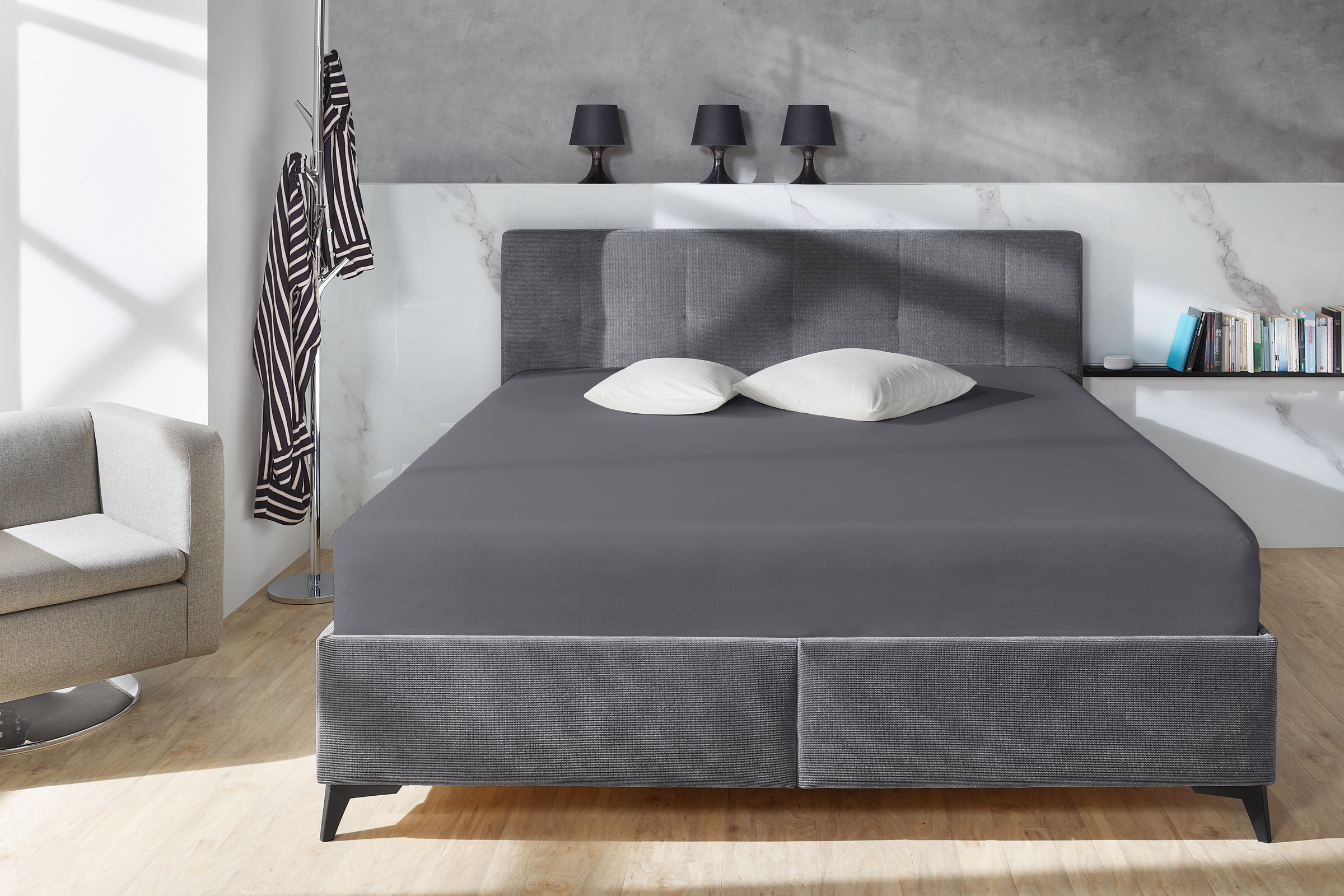 Primera Spannbettlaken »Elasthan-Feinjersey« PREMIUM, aus 95% gekämmter Baumwolle und 5% Elasthan, bis 28 cm Höhe