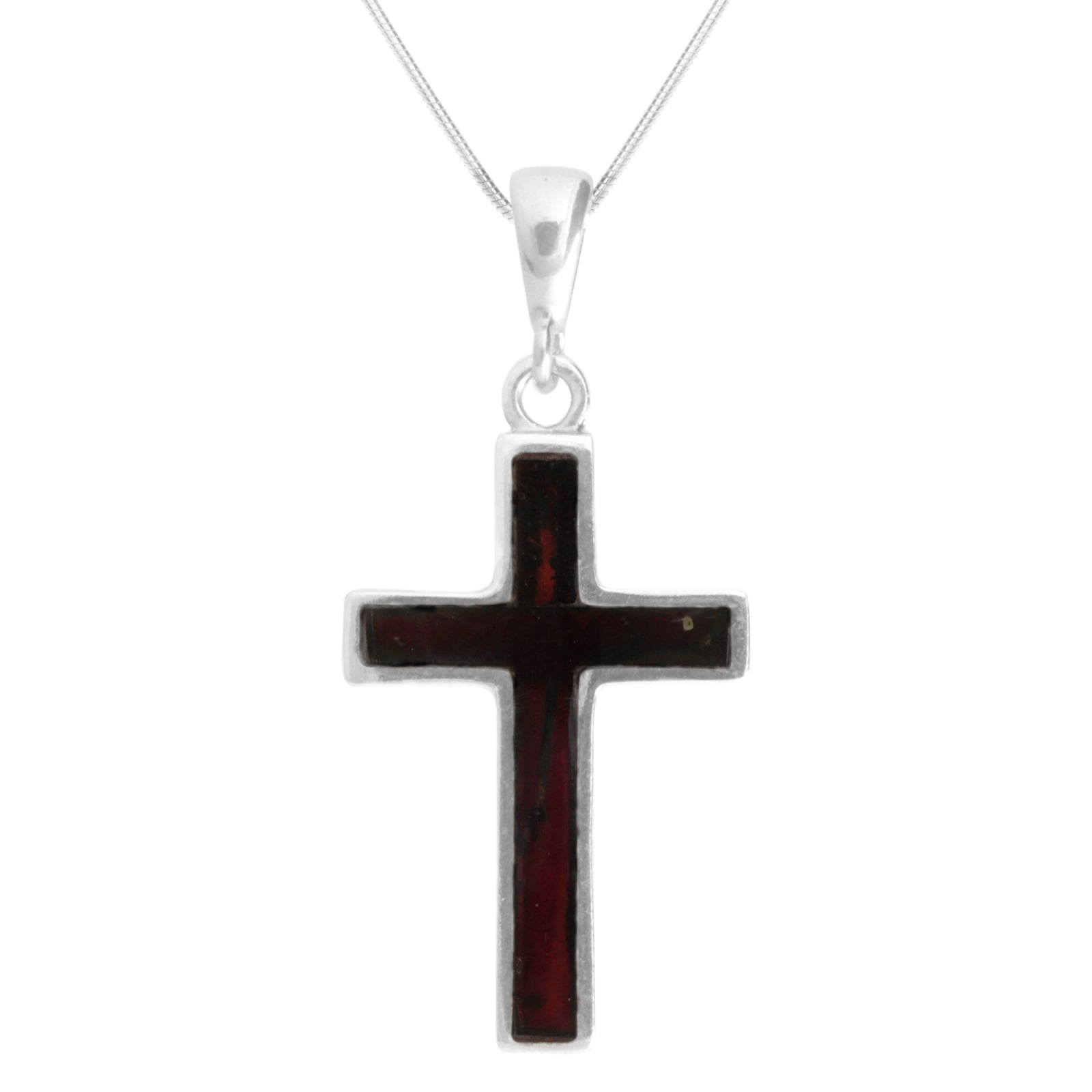 OSTSEE-SCHMUCK Kette mit Anhänger »- Kreuz 28 x 18 mm - Silber 925/000 - Bernstein«
