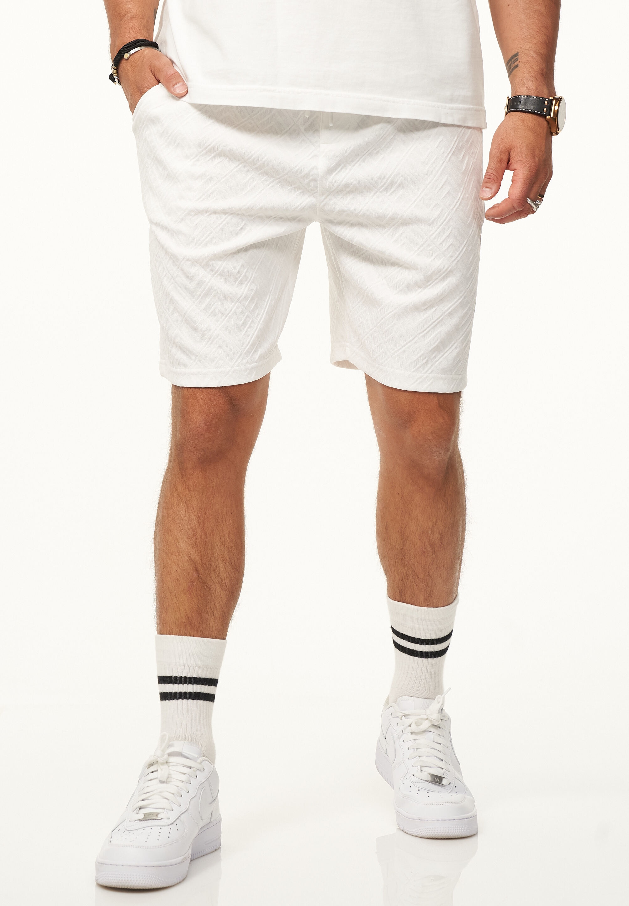 CARISMA Shorts »für Herren mit elastischem Bund & Kordelzug im Strukturmuster«  Kurze Hose Sommershorts Bermuda Sweatshorts im Regular-Fit
