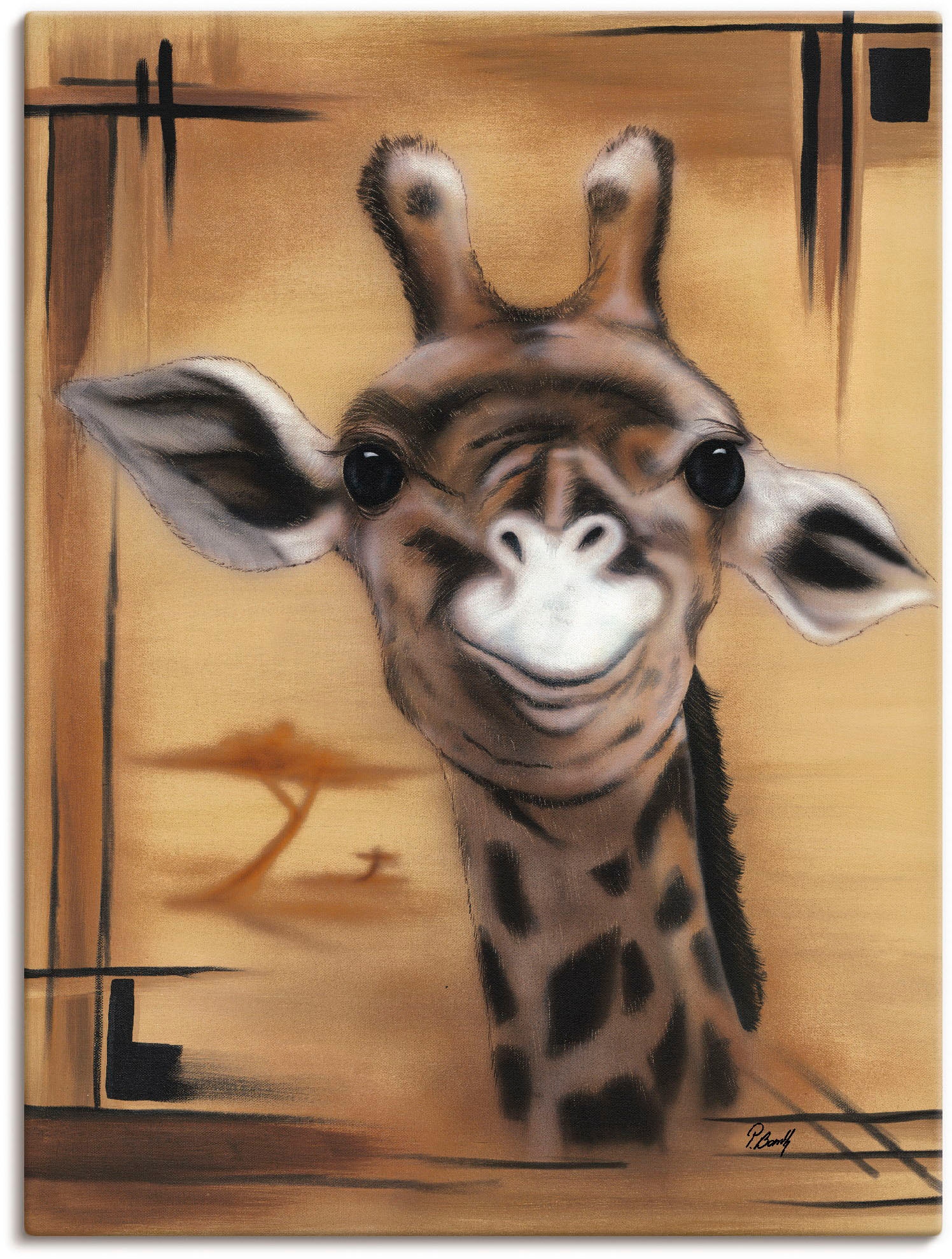 (1 Wandbild Poster versch. bequem bestellen Wandaufkleber als Giraffen St.), Bilder, oder Größen Alubild, in Artland Leinwandbild, »Giraffe«,