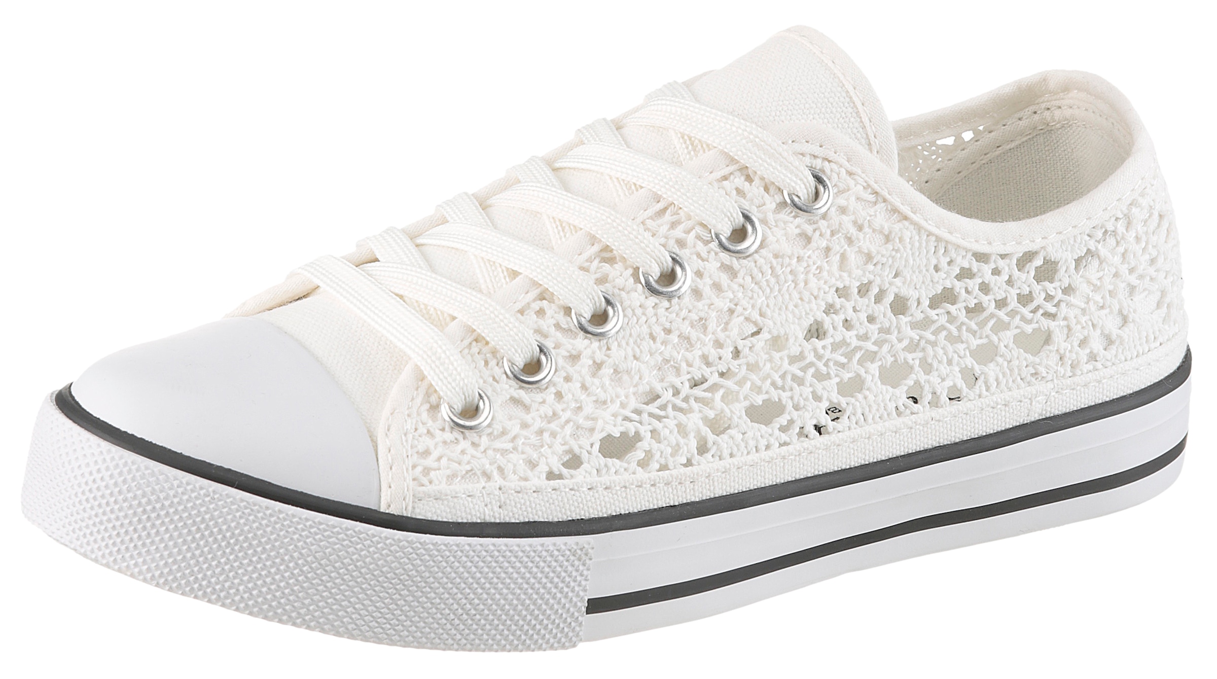 Aniston SHOES Sneaker  Schnürschuh, Freizeitschuh in Häkeloptik - NEUE KOLLEKTION