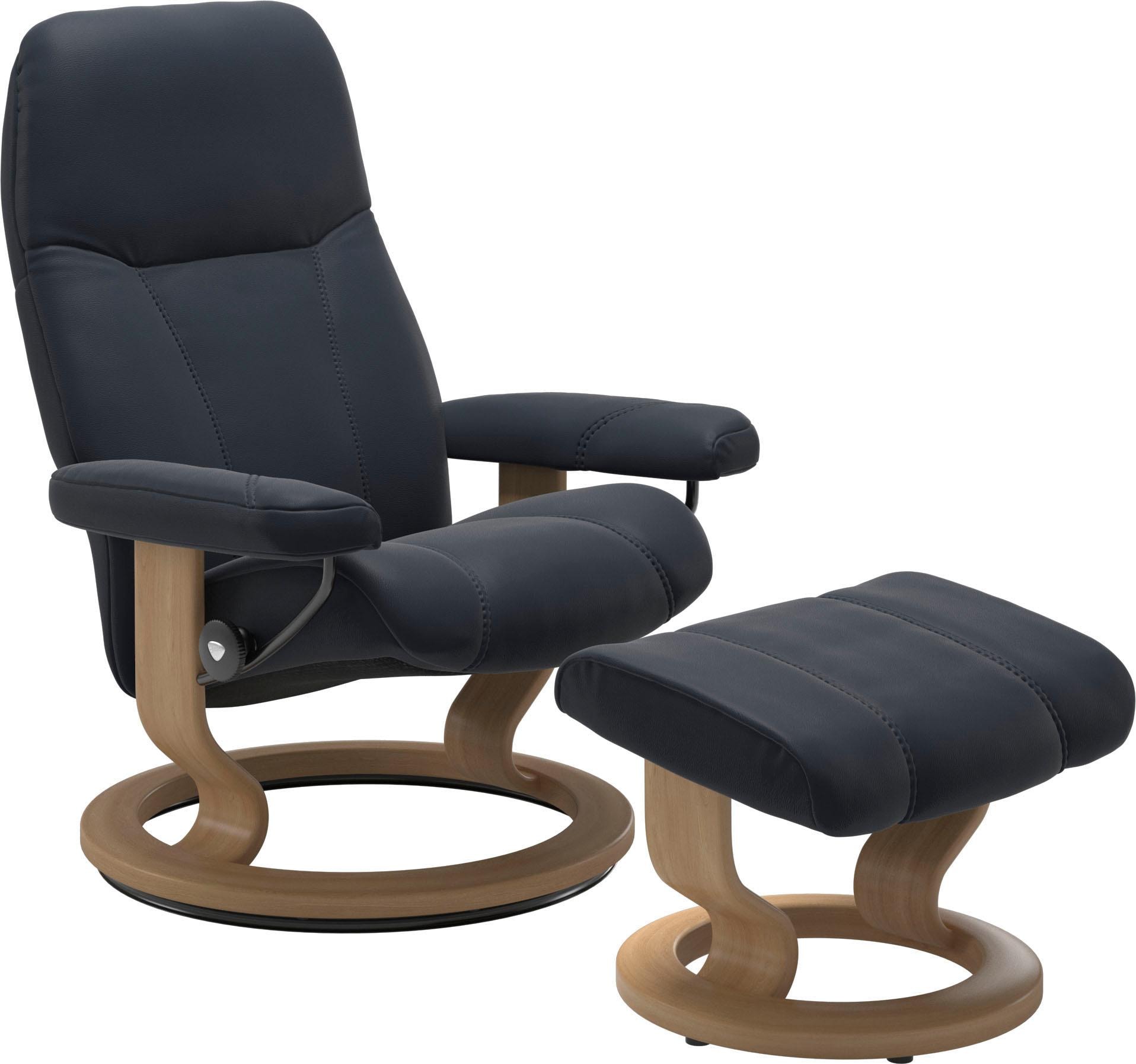 Raten Stressless® Base, mit Gestell (Set, Relaxsessel Relaxsessel bestellen Eiche mit Hocker), Hocker, auf Größe S, mit »Consul«, Classic