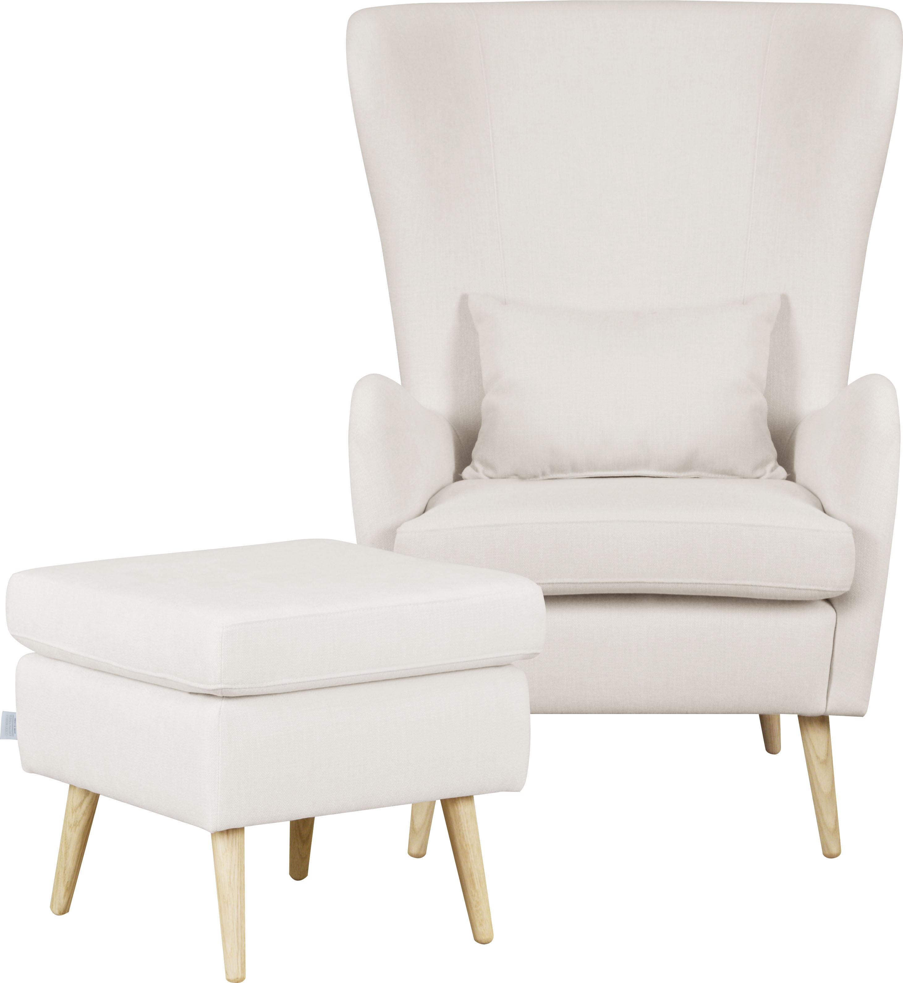 Sessel »Sallito«, incl. Hocker, in 6 Bezugsqualitäten, Sessel B/T/H: 76/85/109 cm