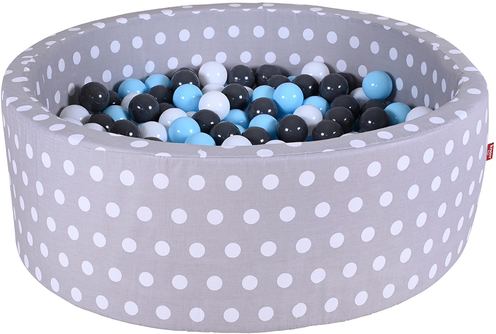 Knorrtoys® Bällebad »Soft, Grey White Dots«, mit 300 Bälle creme/Grey/lightBlue; Made in Europe