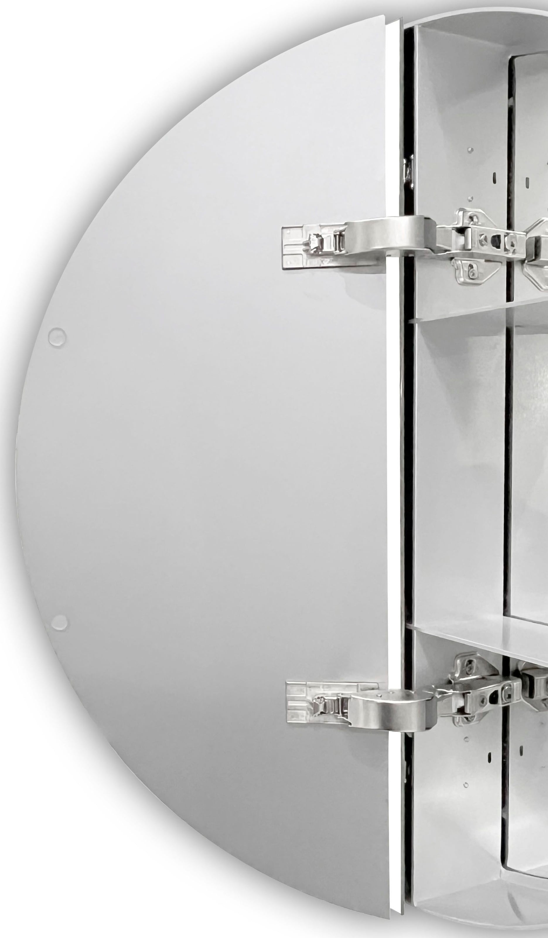 Talos Badezimmerspiegelschrank, Ø: 60 cm, aus Aluminium und Echtglas, IP24