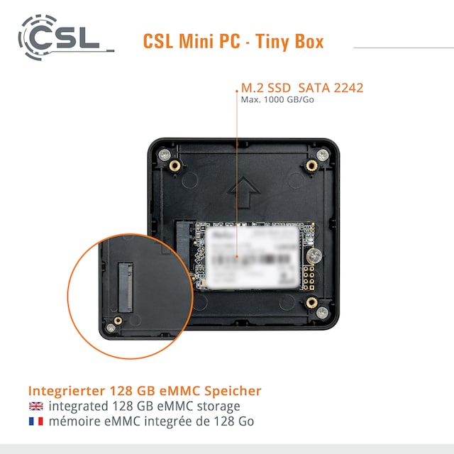 CSL PC »Tiny Box«, 2m HDMI Kabel ➥ 3 Jahre XXL Garantie | UNIVERSAL