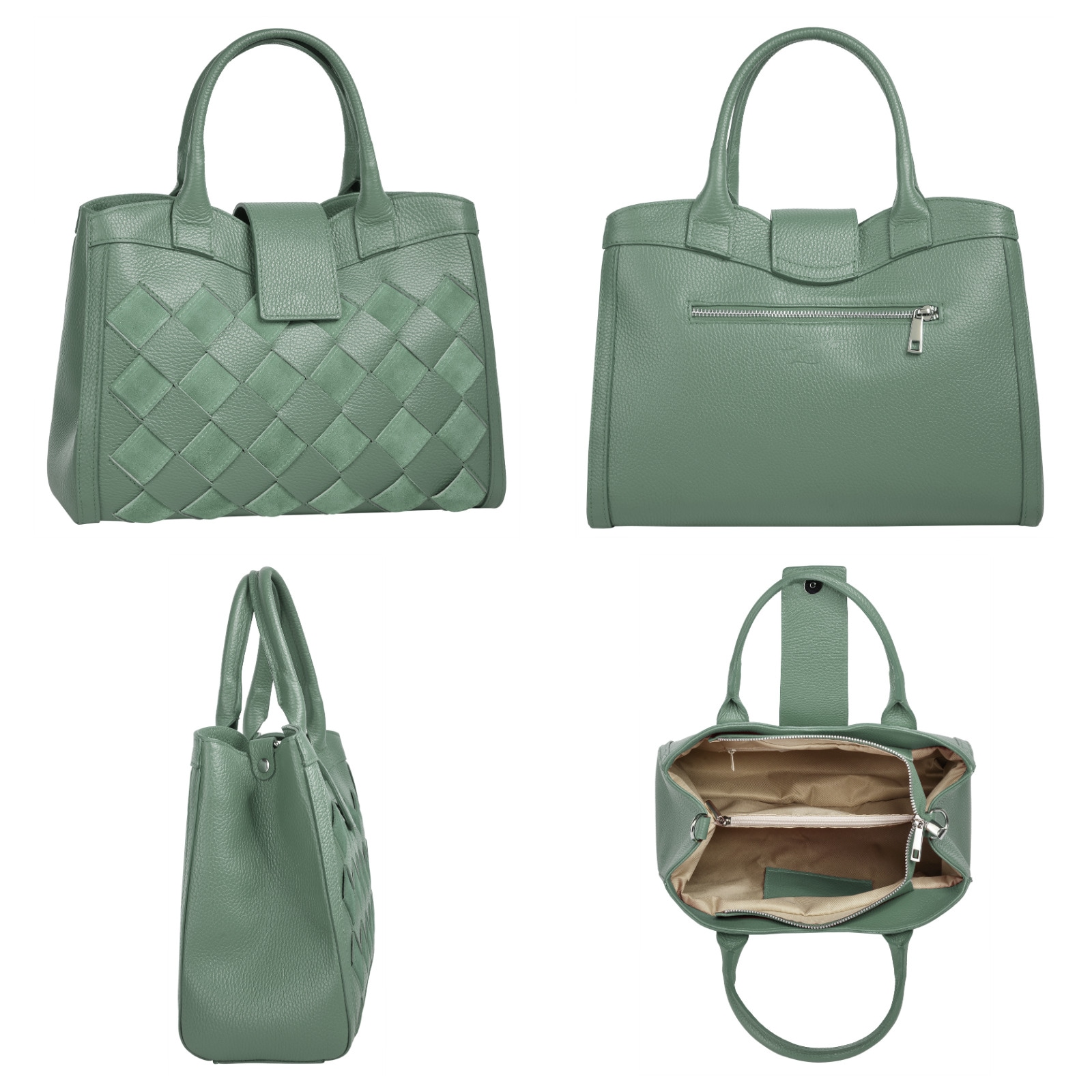 Samantha Look Henkeltasche, echt Leder, Made in Italy