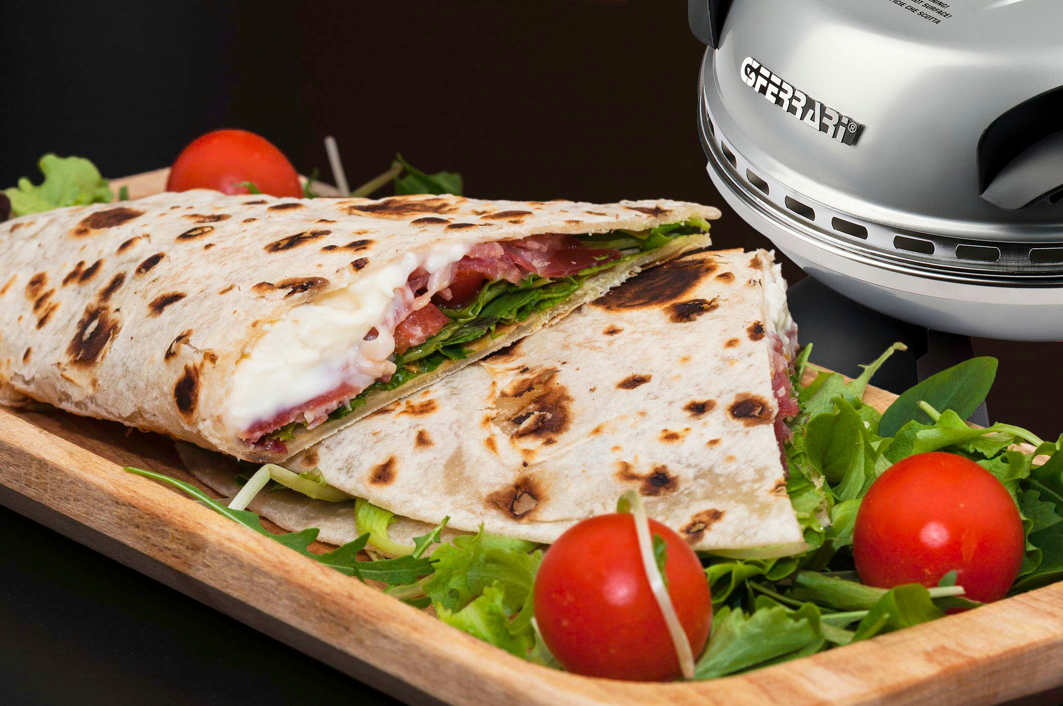 G3Ferrari Pizzaofen »Delizia G1000606 silber«, bis 400 Grad mit feuerfestem Naturstein