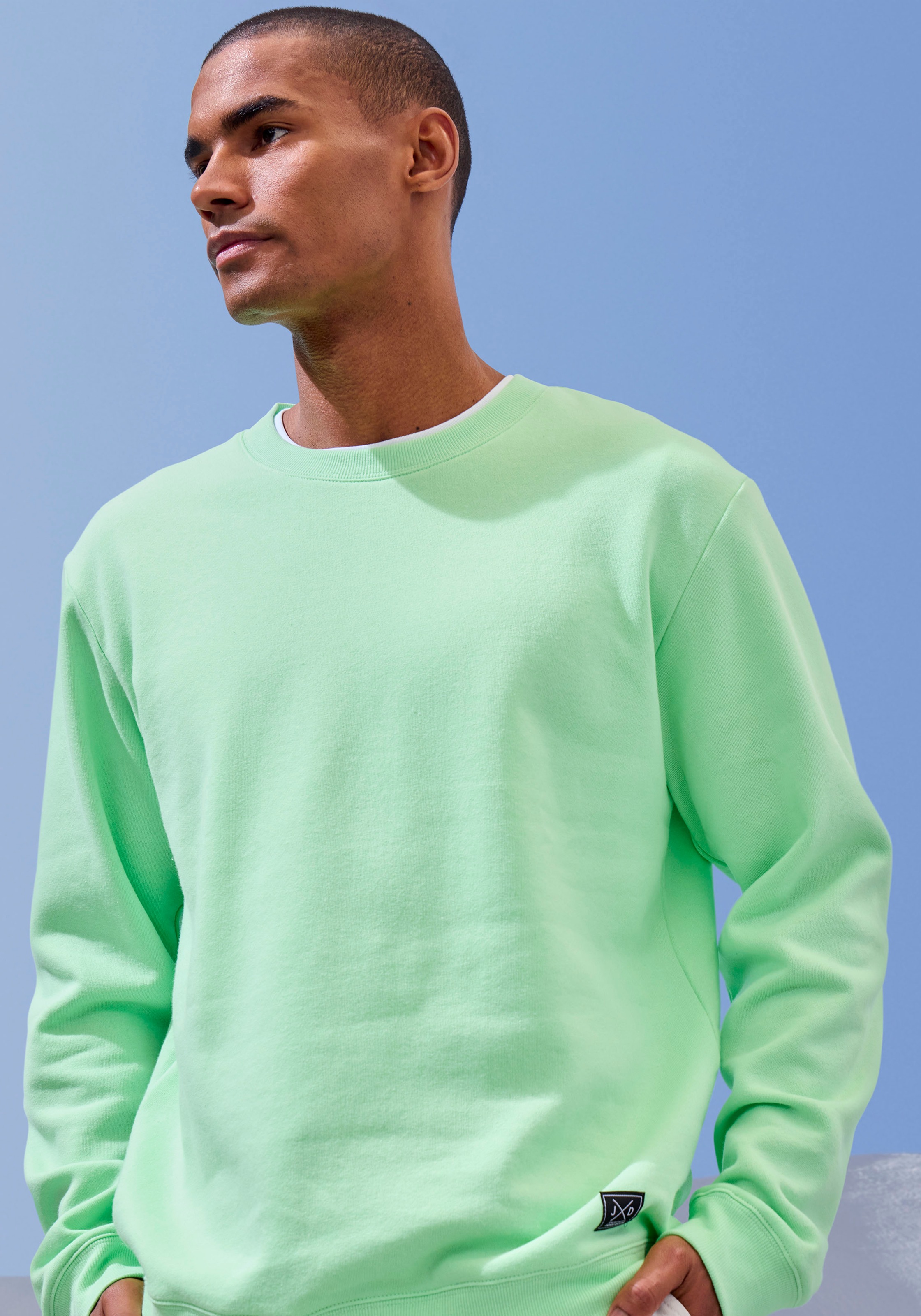 John Devin Sweatshirt, Langarm, Pullover mit Rundhals, Baumwollmischung