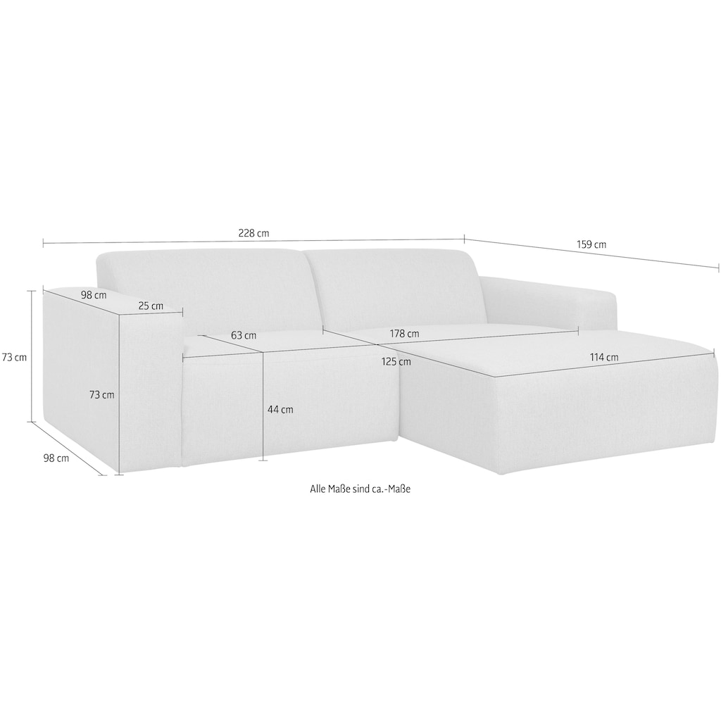 INOSIGN Ecksofa »Koa,228cm, Modulsofa in Webstoff«