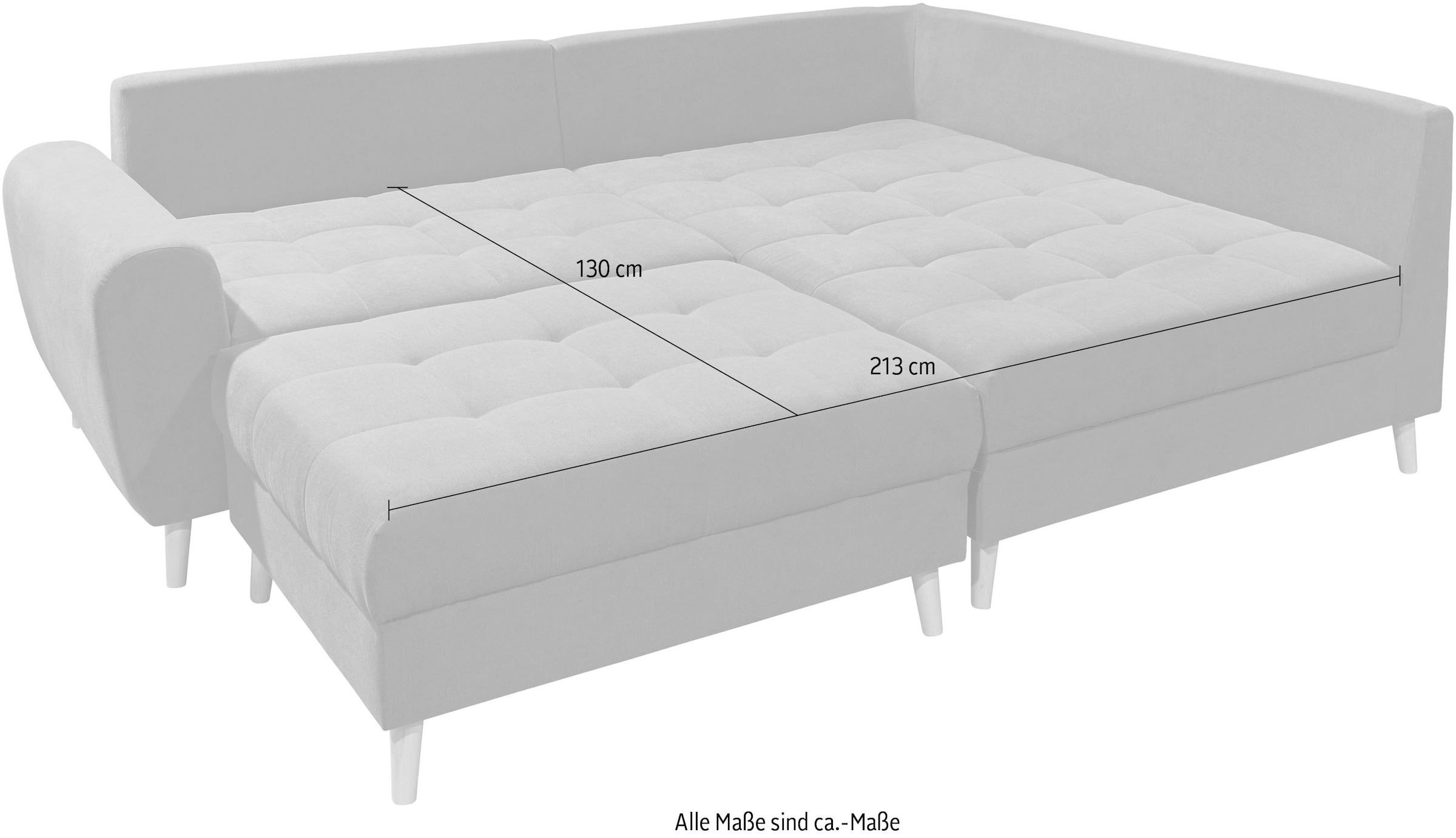 ED EXCITING DESIGN Ecksofa »Alice L-Form«, (Set), mit Hocker & 3 Zierkissen