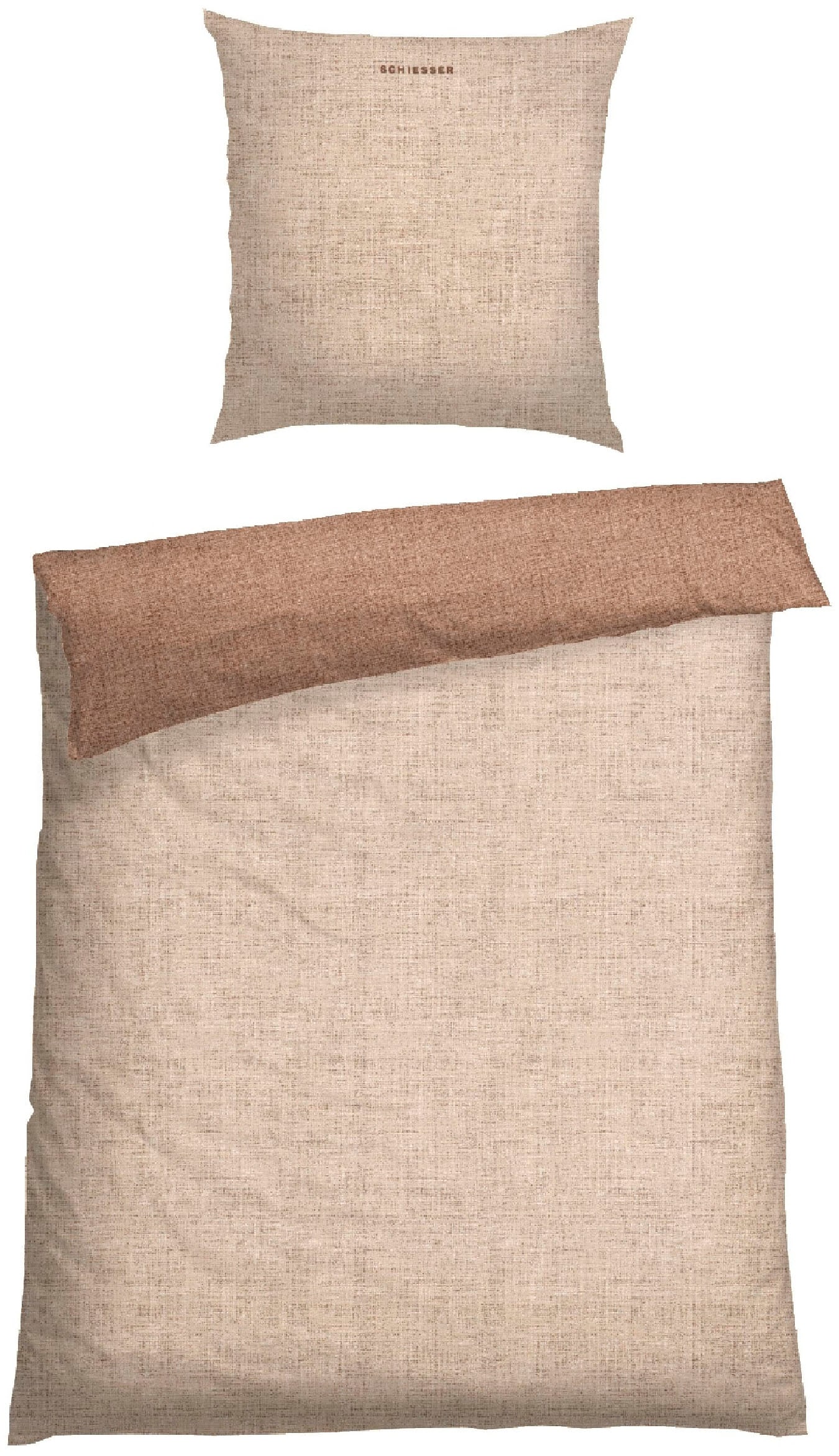 Schiesser Wendebettwäsche »Doubleface aus weicher Baumwolle mit edlem Melangeeffekt« 2 Stk. tlg. ab Größe 135x200 cm erhältlich, Made in Green