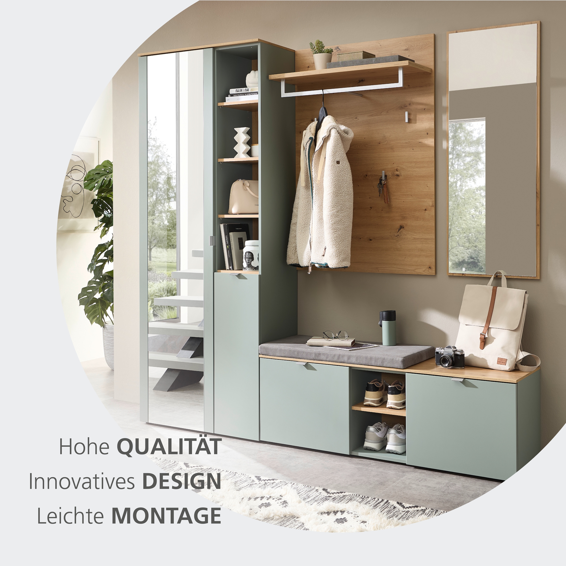 Innostyle Garderoben-Set »Bari Garderobenprogarmm, BxHxT 206x202x38 cm« Set, 4 Stk. tlg.