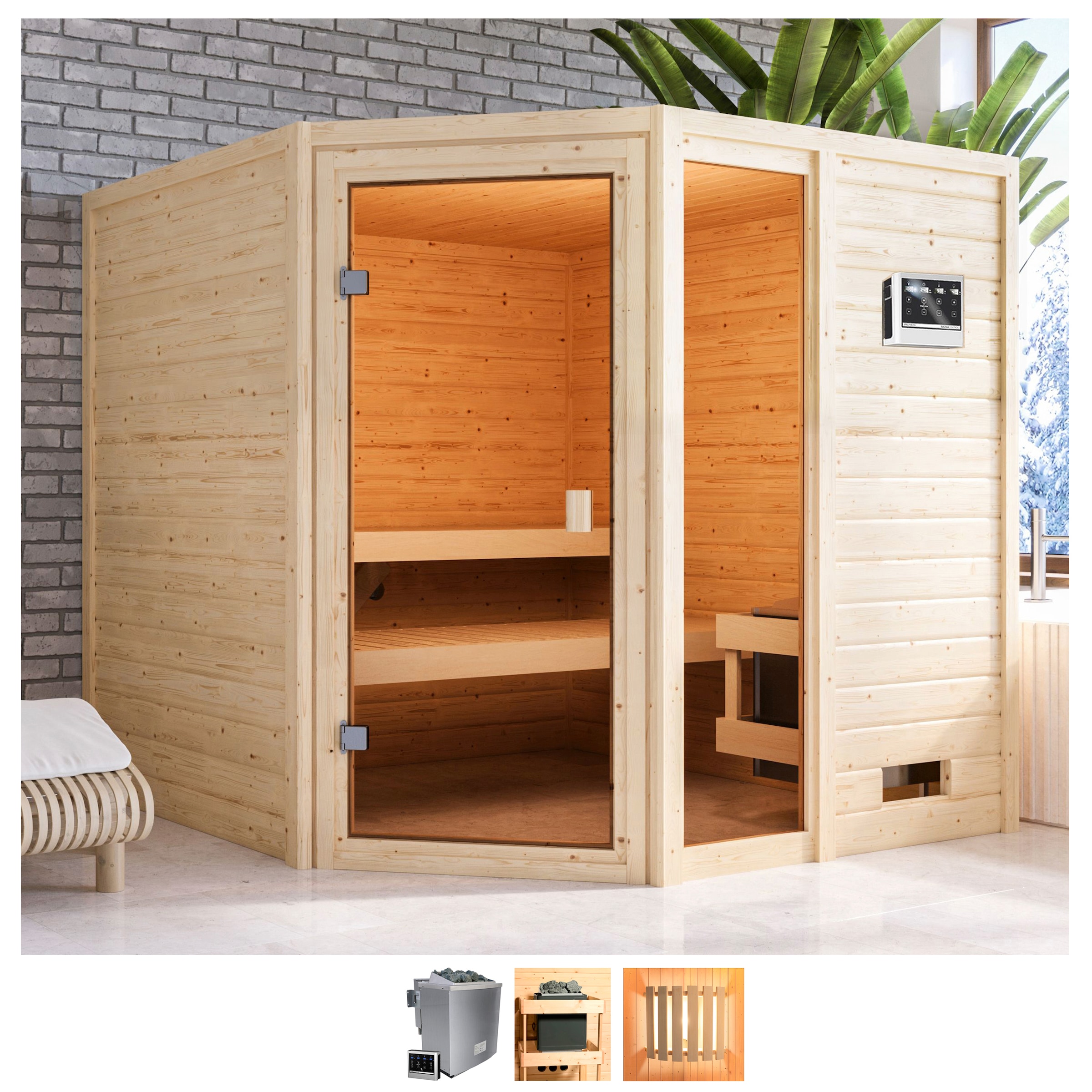 welltime Sauna »Tally«, 9-kW-Bio-Ofen mit ext. Steuerung kaufen