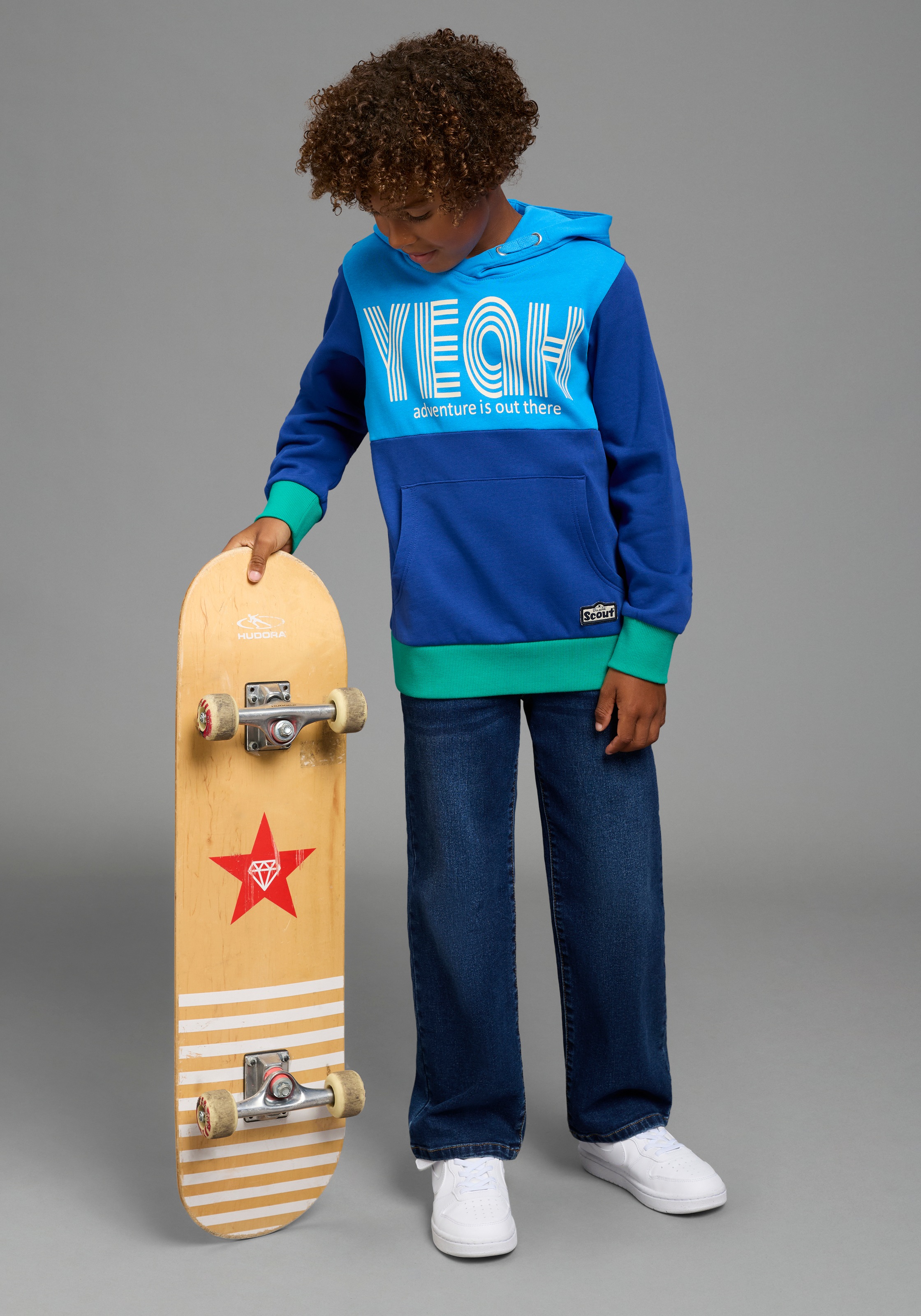 Scout Kapuzensweatshirt »Hoodie in colorblocking Design und Print - NEU von SCOUT«, mit Kapuze, Langarm, Basic-Passform
