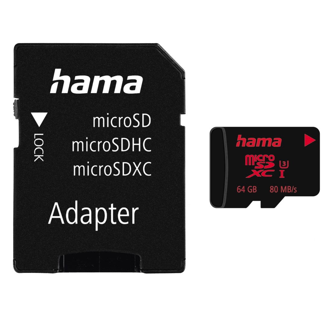 Hama Speicherkarte »microSDXC, Memory Pro 4K, Adapter/Foto«, (Video Speed Class 30 (V30)/UHS Speed Class 3 (U3) 80 MB/s Lesegeschwindigkeit)