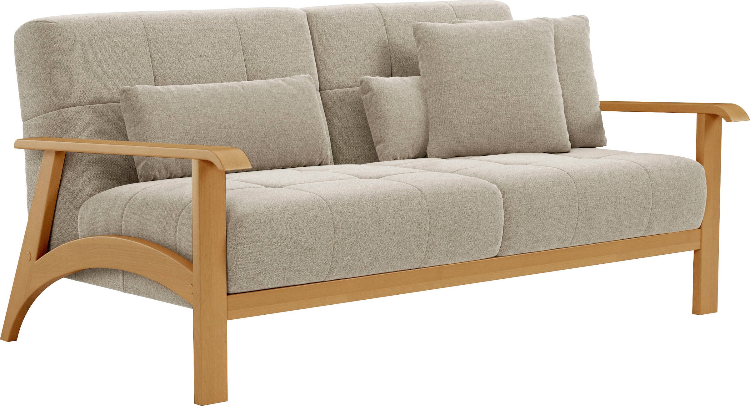 sit&more 2,5-Sitzer »Billund«, Armlehnen aus eichefarbigem Buchenholz, verschiedene Bezüge und Farben