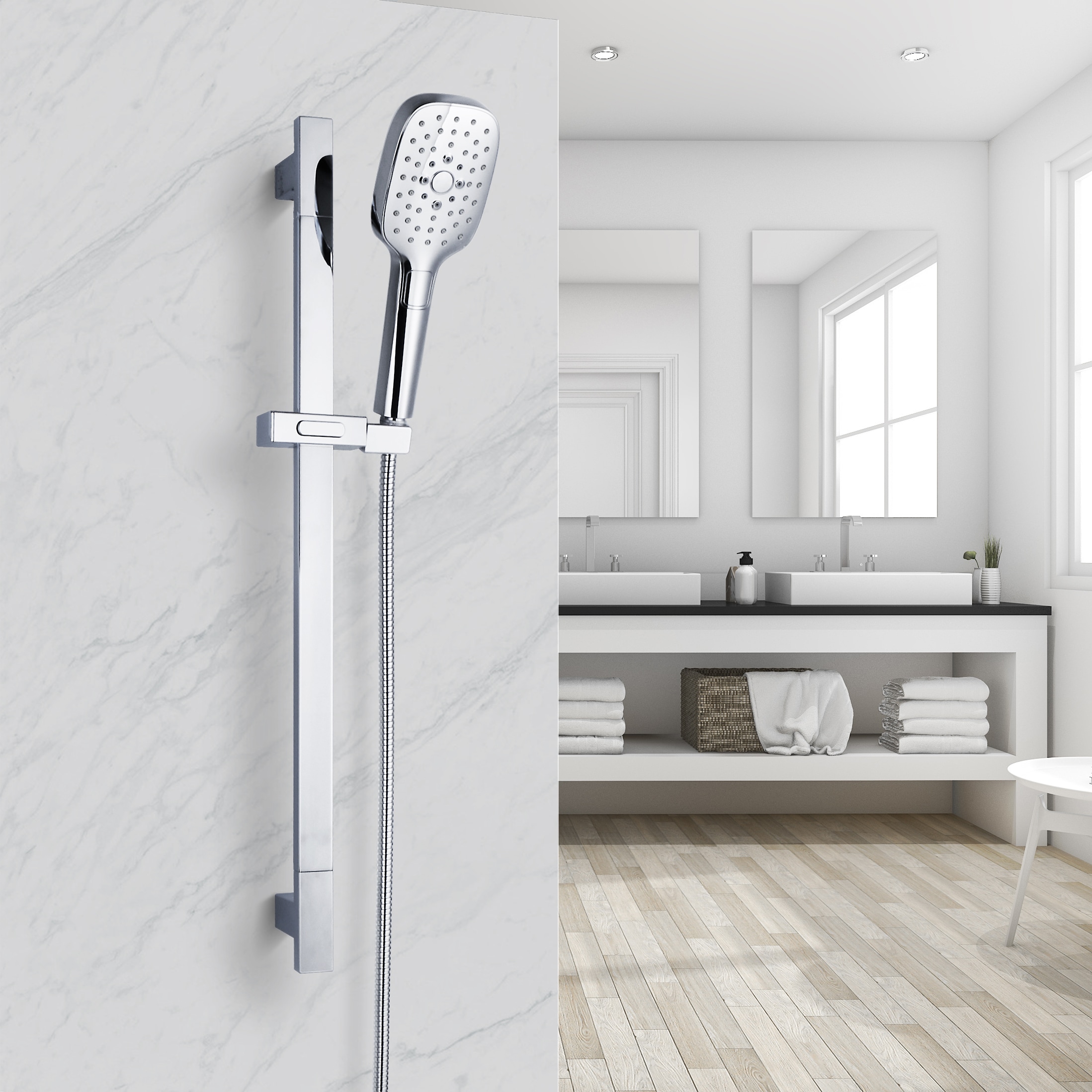 Marwell Duschbrause »QUATTRO II« Set,  mit Duschstange mit stufenlos verstellbarem Stangengleiter