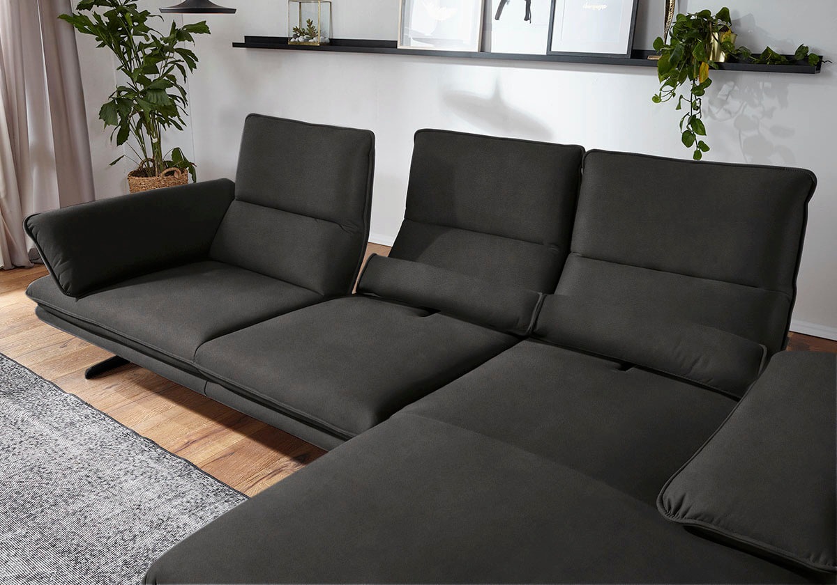 W.SCHILLIG Ecksofa »broadway, Designsofa mit tollem Sitzkomfort«, Sitztiefenverstellung, Kopfteil- & Seitenteilverstellung, Breite 291cm