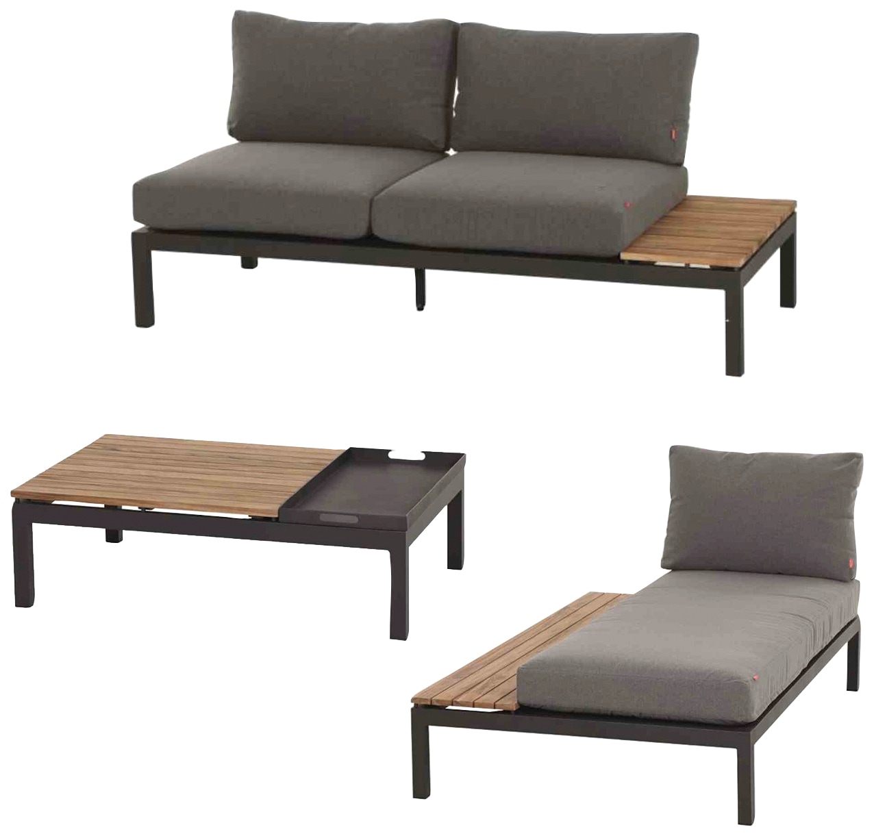 Siena Garden Gartenlounge-Set »Alvida«, (3 tlg.)