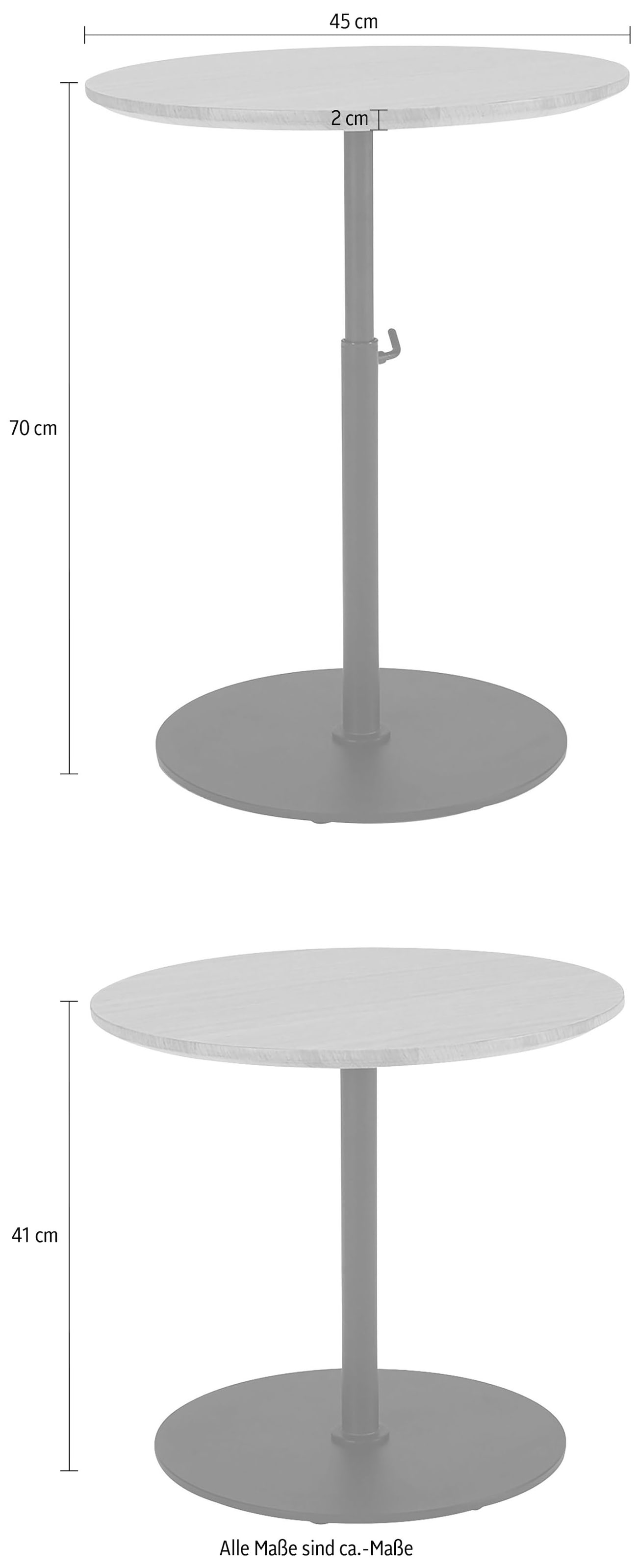 INNOVATION LIVING ™ Couchtisch »Kiffa Tisch«, stufenlos höhenverstellbar bis 70 cm