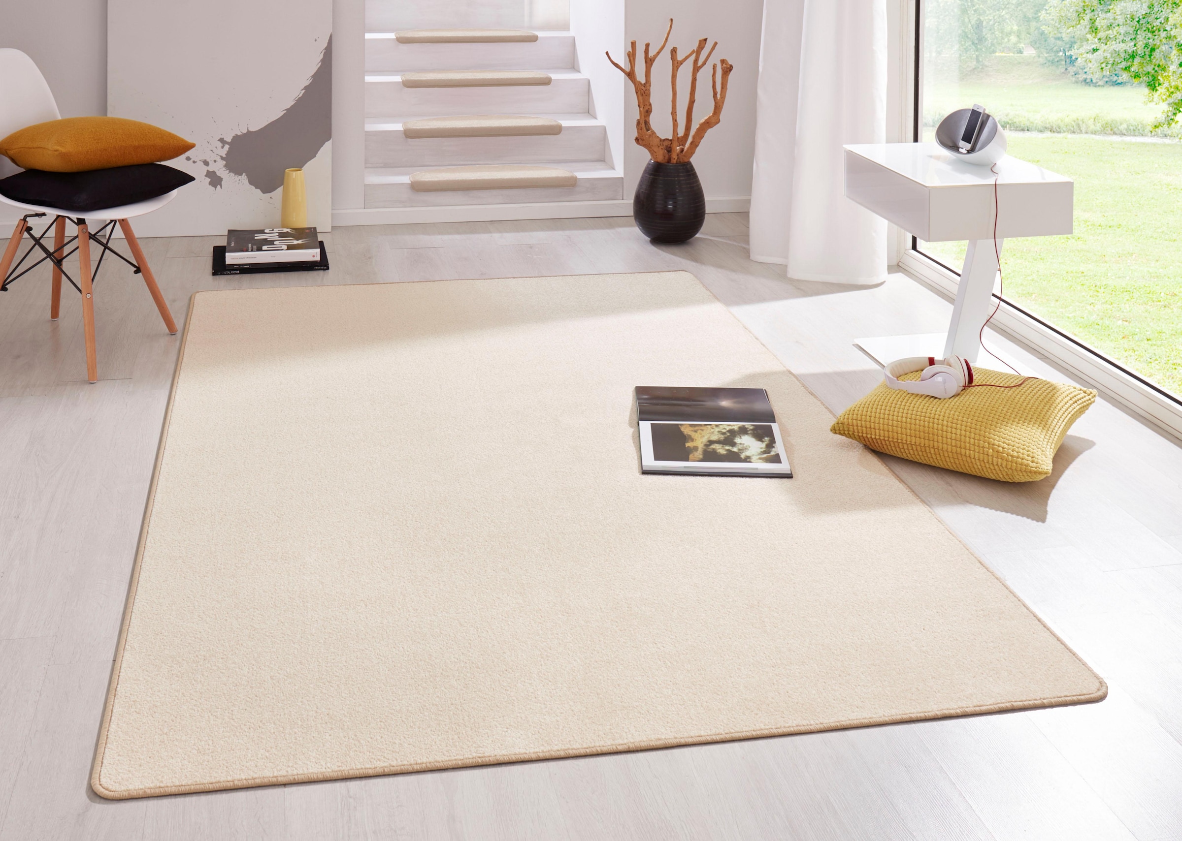 HANSE Home uni, Esszimmer Teppich Wohnzimmer, Schlafzimmer, gekettelt, weich, »Fancy«, Kurzflor, rechteckig