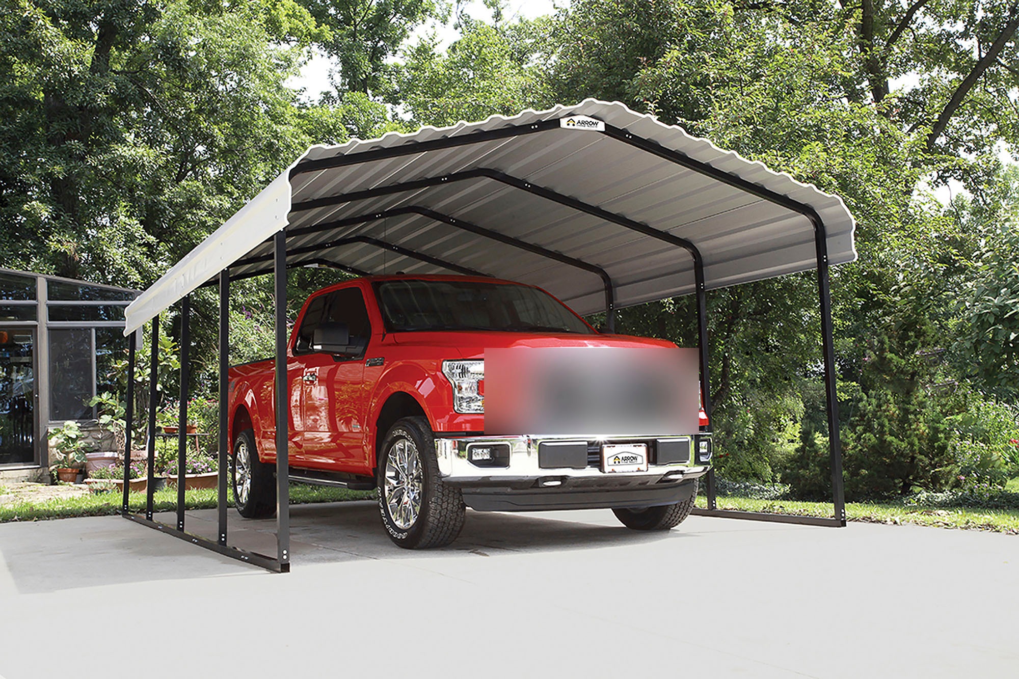 ShelterLogic Einzelcarport »Neapel«, Stahl, 360 cm, schwarz-weiß