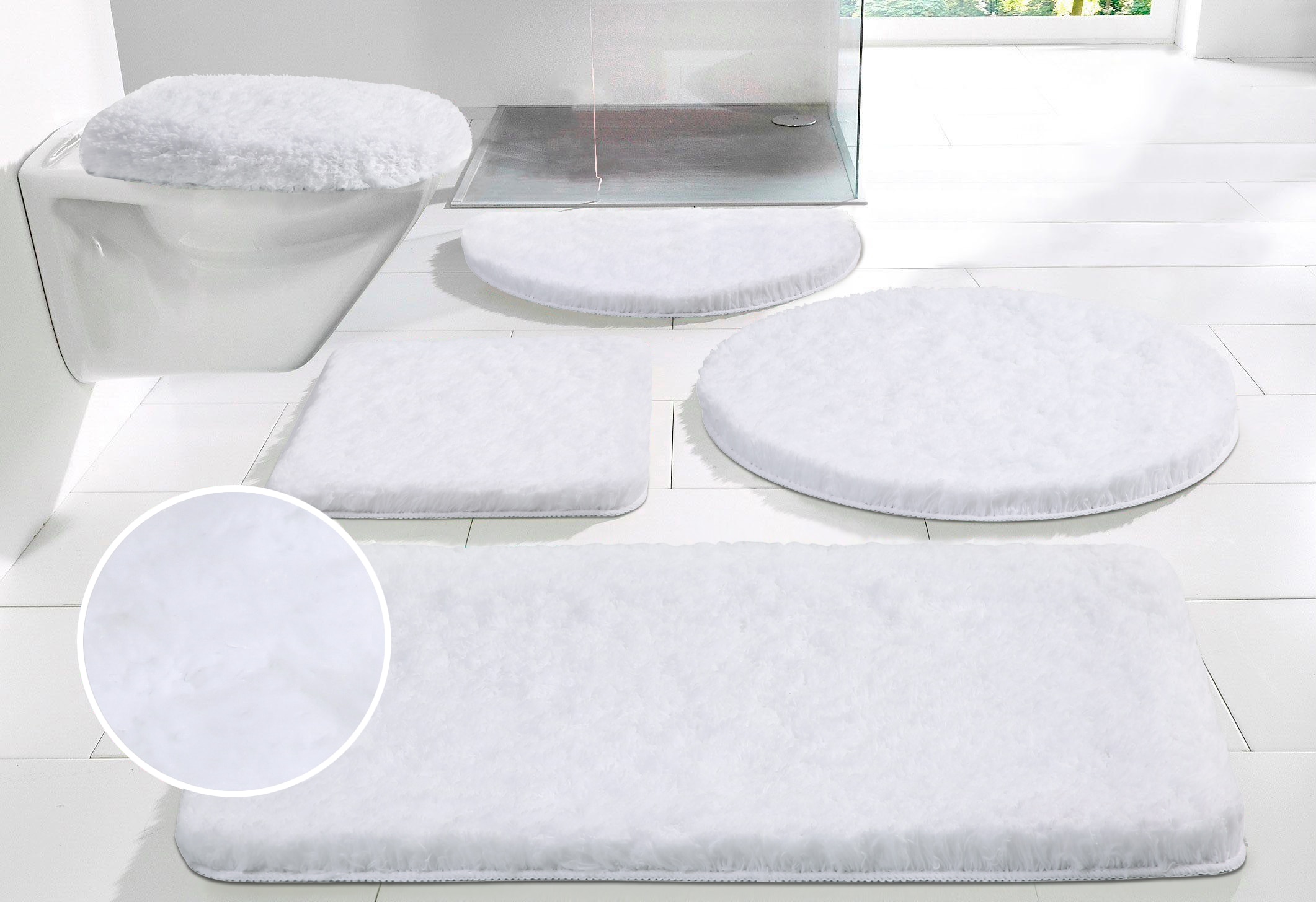 Guido Maria Kretschmer Home&Living Badematte »Micro exclusiv, Badvorleger, Badezimmer Teppich«, rutschhemmend beschichtet, strapazierfähig-schnell trocknend-fußbodenheizungsgeeignet, Badteppich, Badematten auch als 3 teiliges Set & rund erhältlich