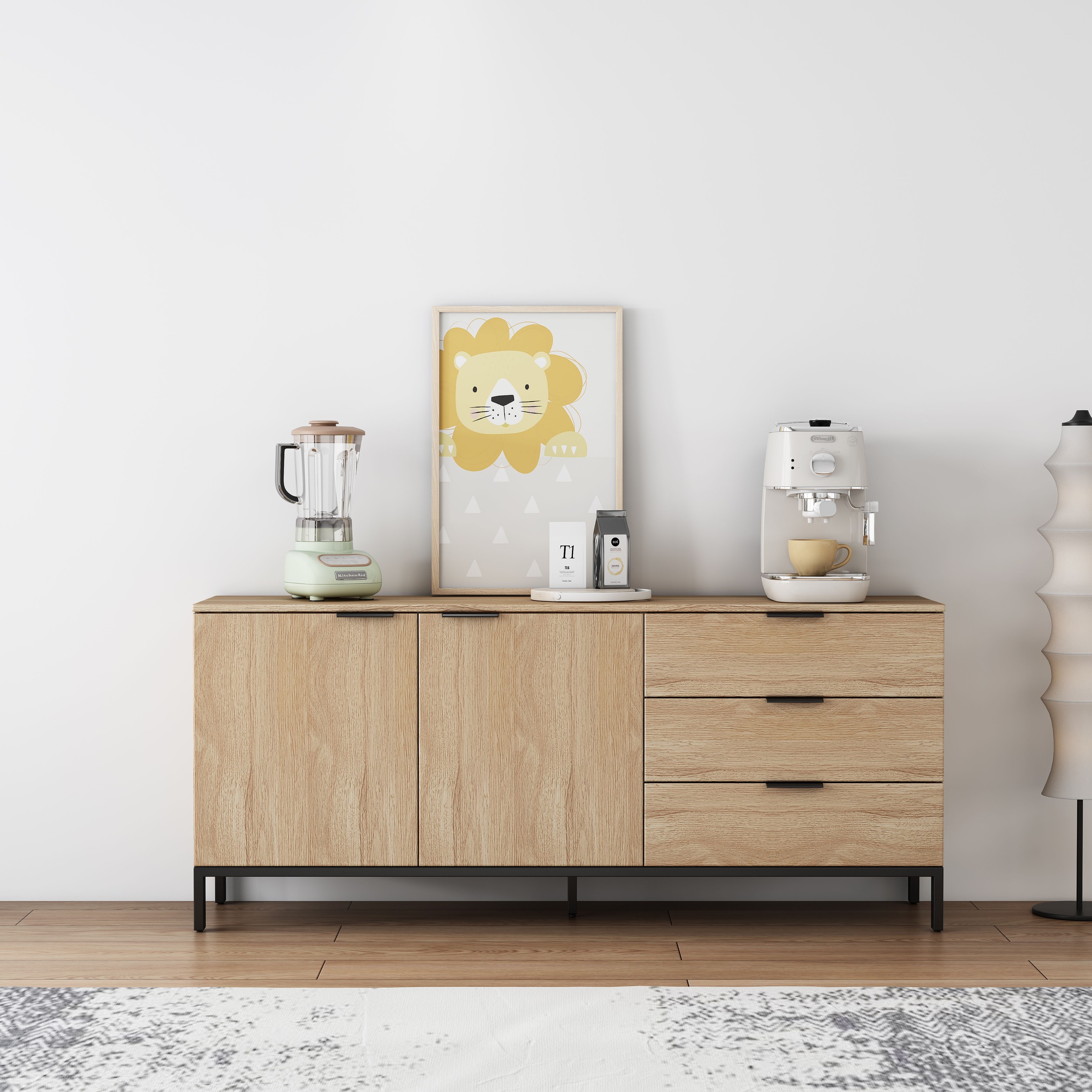 OTTO home Sideboard »Jorinde« Melaminoberfläche, flexibler Stauraum und robustes Metallgestell