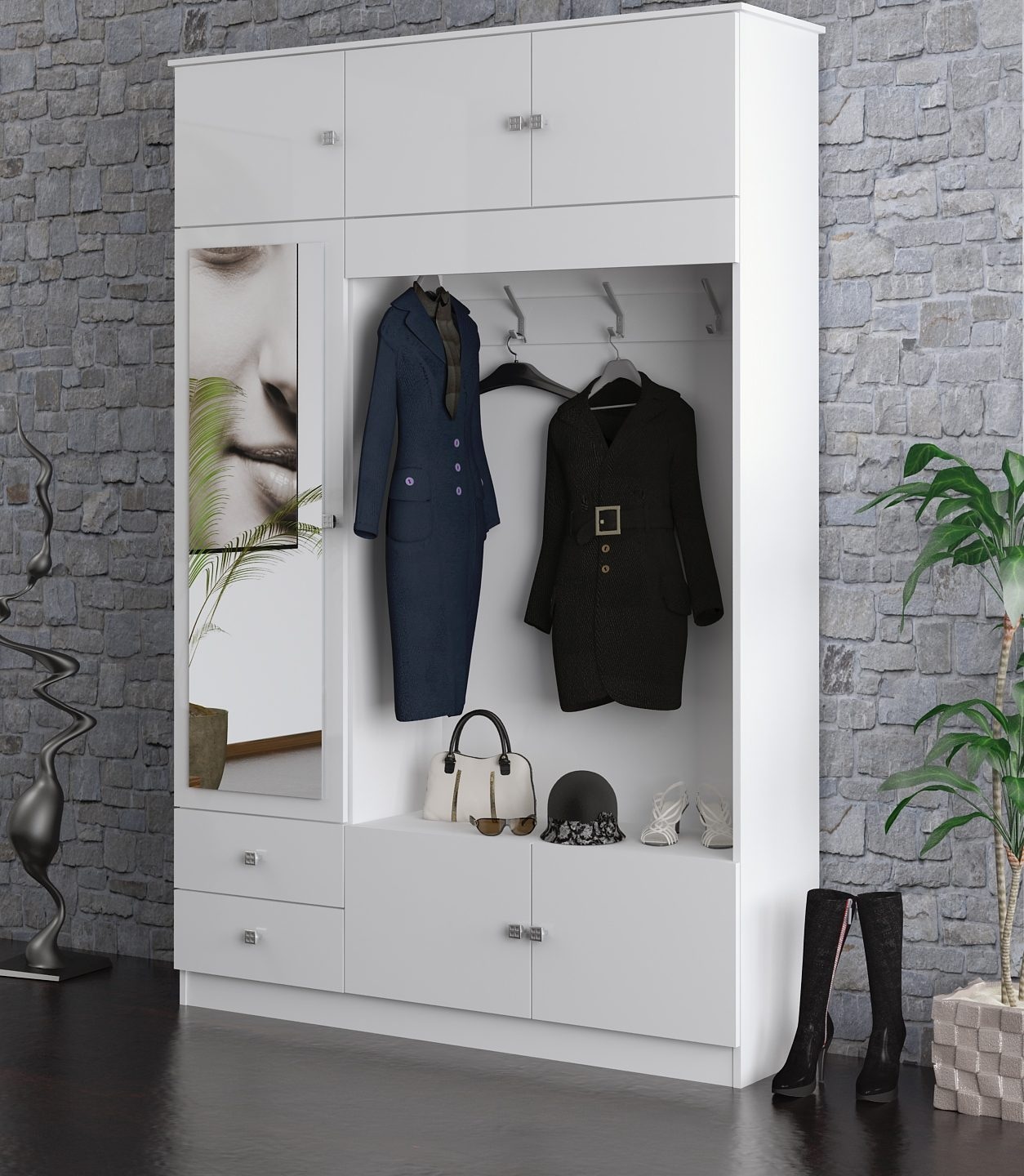 borchardt Möbel Garderobenschrank »Kompakta«, Höhe 202 cm