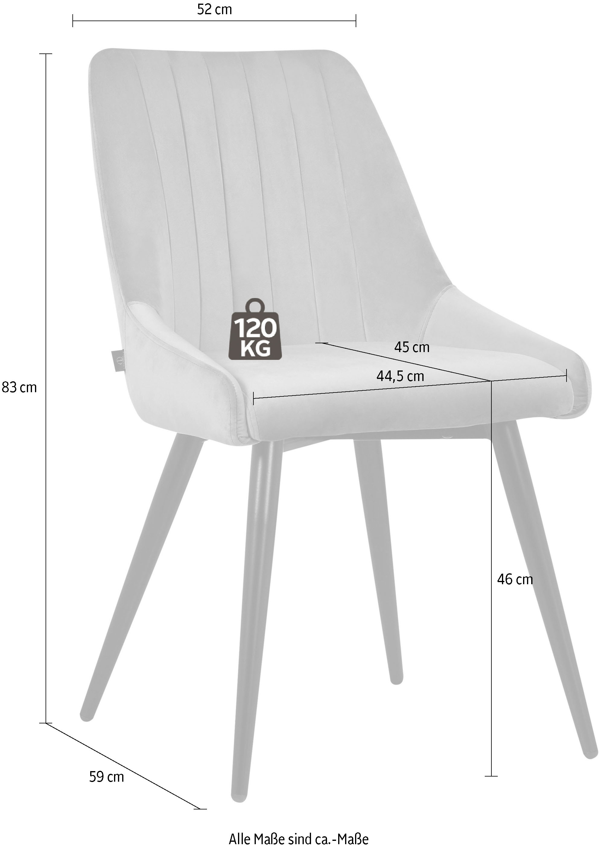 Leonique Esszimmerstuhl »Bondy«, (Set), Luxus-Microfaser, Polsterstuhl 2er-Set mit Ziernähten im Rückenpolster