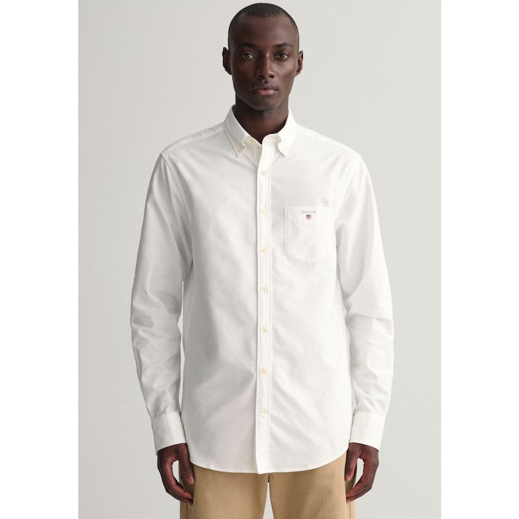 Gant Langarmhemd »Regular Fit Oxford Hemd strukturiert langlebig dicker«