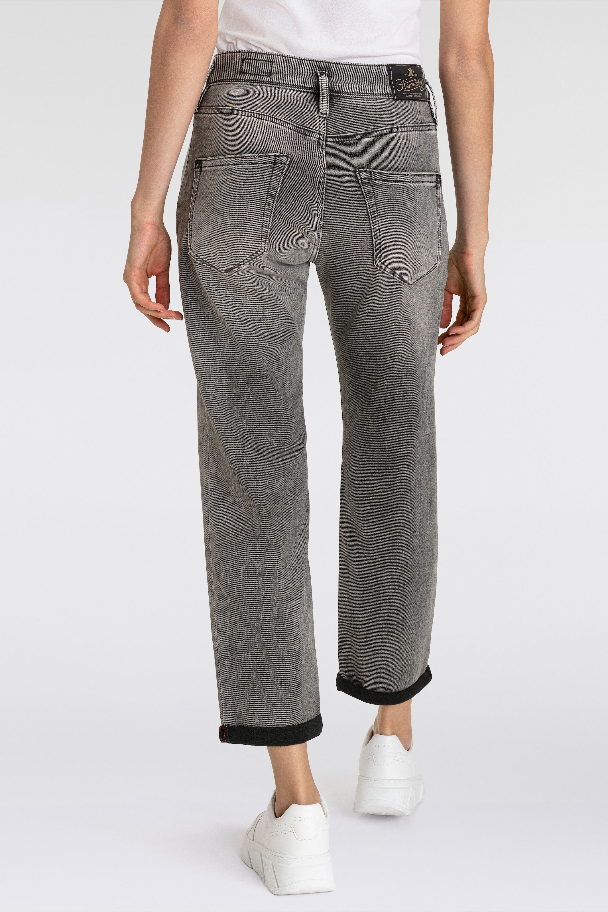 Herrlicher 5-Pocket-Jeans »Shyra Tap Organic Denim Brushed«, mit umgeschlagenem Saum