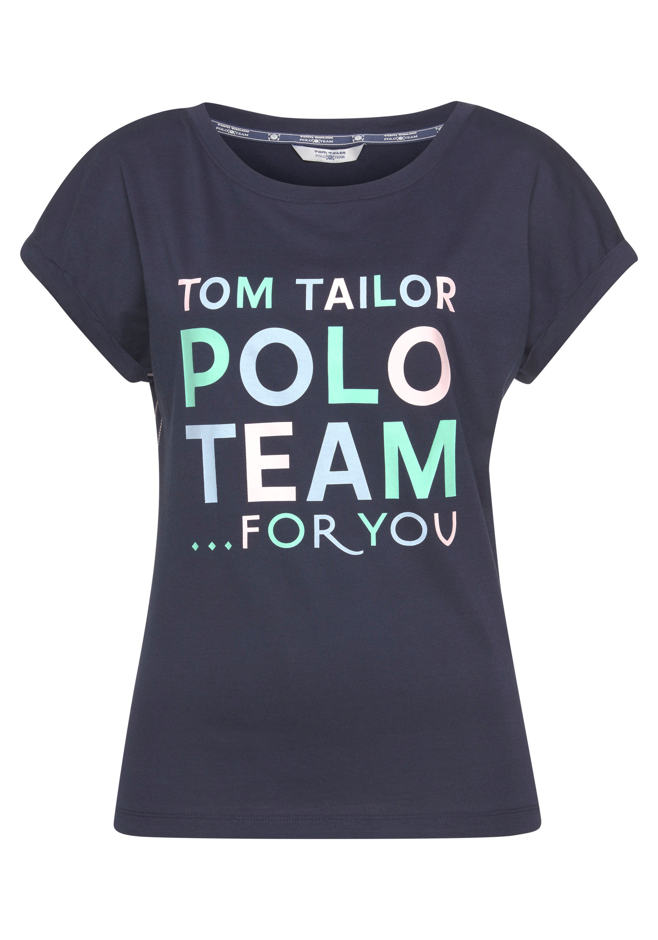 Print-Shirt, Team großem Polo bei TAILOR TOM Logo-Print ♕ farbenfrohen