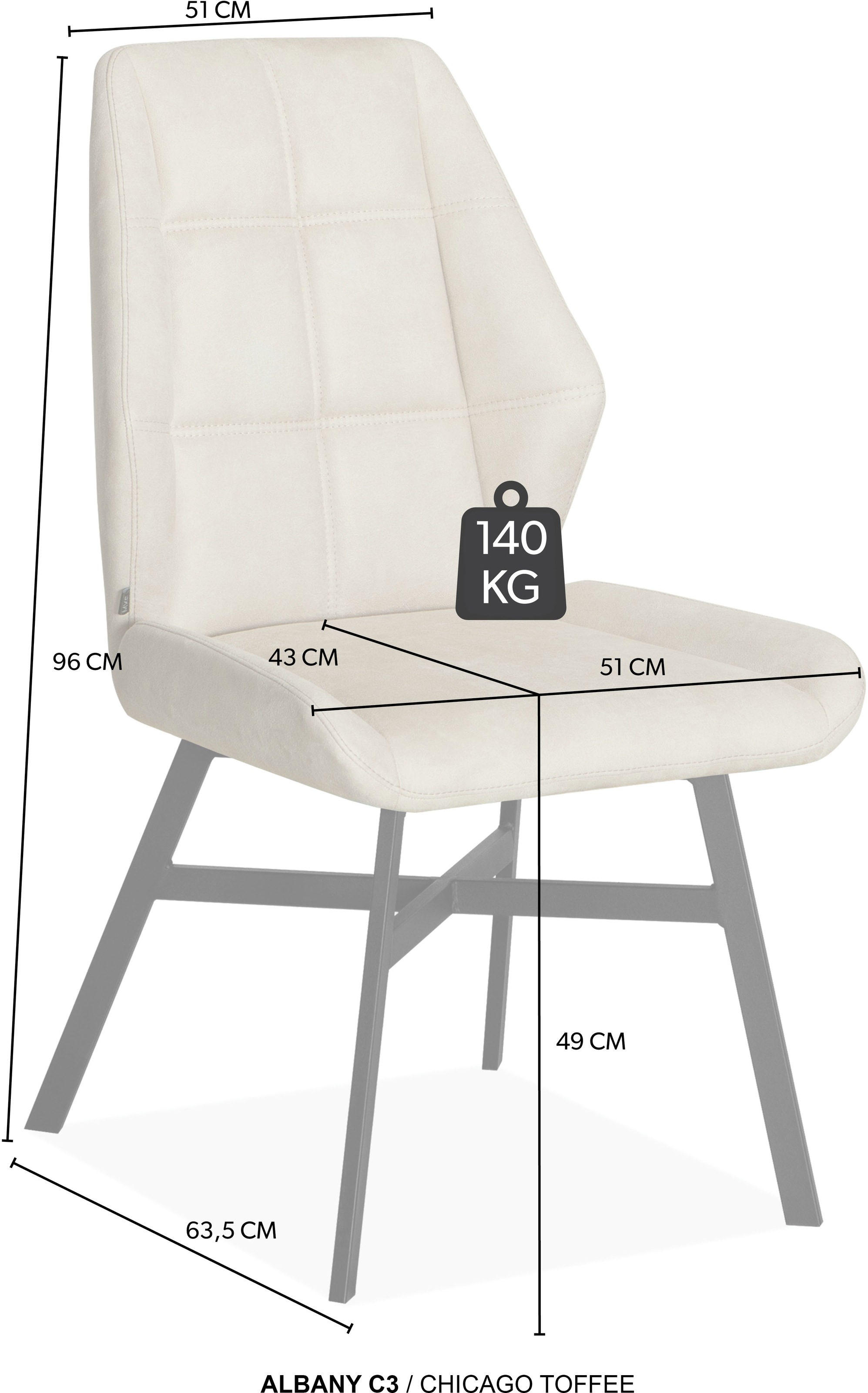 OMG Design Esszimmerstuhl »Albany« (Set) 1 Stk.Esszimmerstuhl, pflegeleichter Bezug