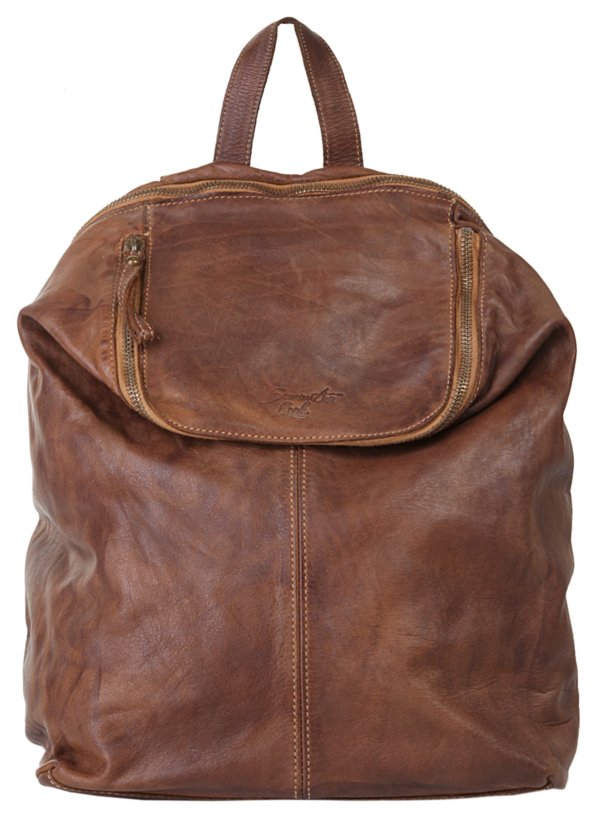 Cityrucksack, echt Leder, Made in Italy