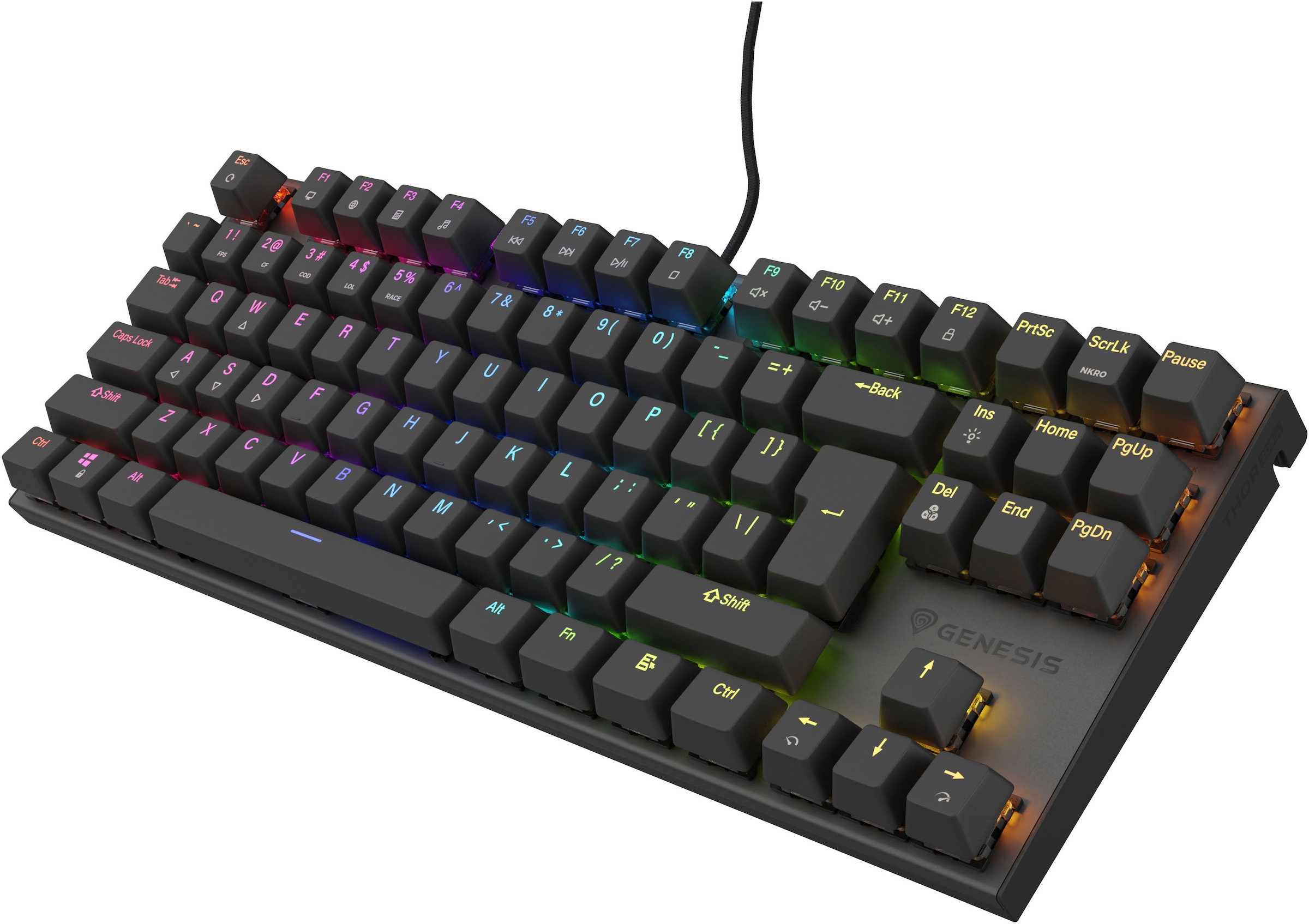 Genesis Gaming-Tastatur »THOR 303 TKL«, (Antirutsch-Füße-USB-Anschluss-Funktionstasten-Profil-Speicher-Windows-Sperrtaste-Multimedia-Tasten-Makrotasten)