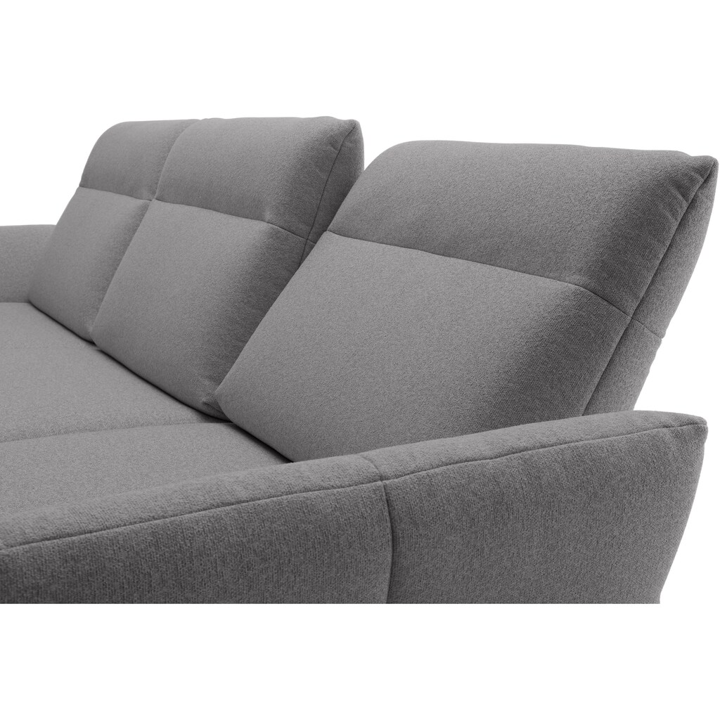 hülsta sofa Ecksofa »hs.460«, Sockel in Eiche, Winkelfüße in Umbragrau, Breite 298 cm