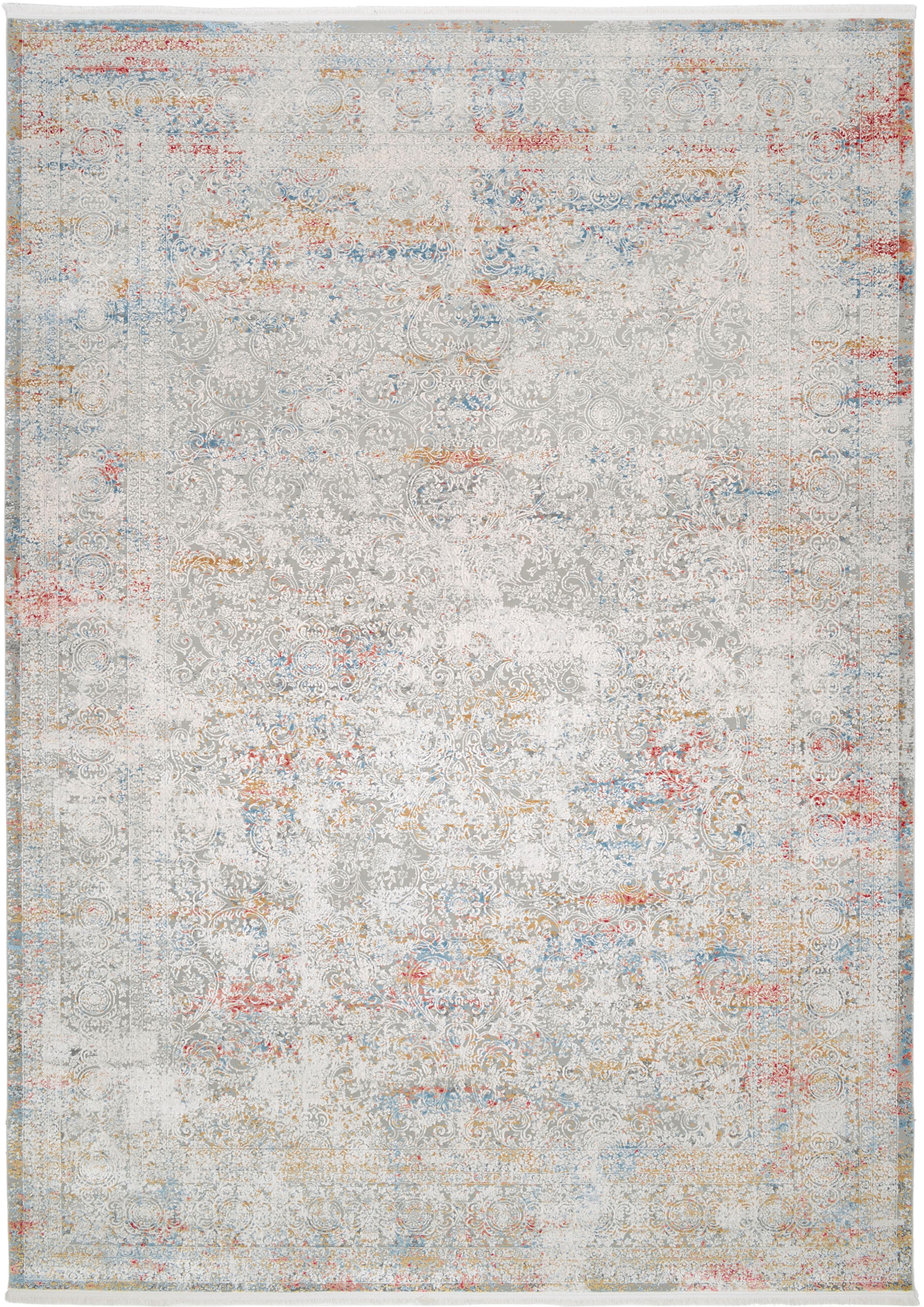 OCI DIE TEPPICHMARKE Teppich »ILLUMINATION ZARA« rechteckig 8 mm Höhe Glanz Viskose, mit Fransen, Hoch Tief Struktur, Vintage, Wohnzimmer