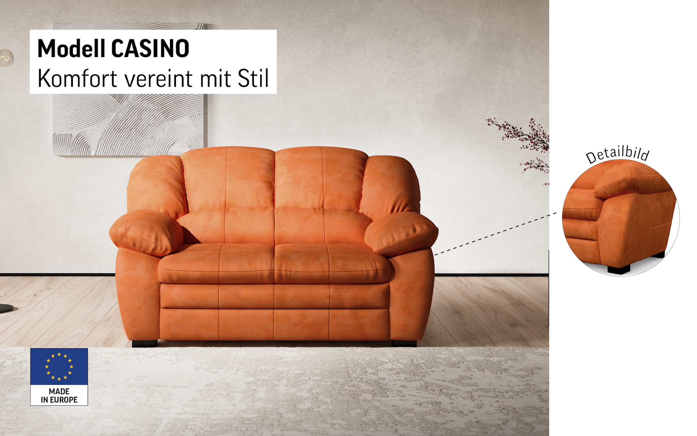 COTTA 2-Sitzer »Casino«, Polstergarnitur, auch als Set erhältlich