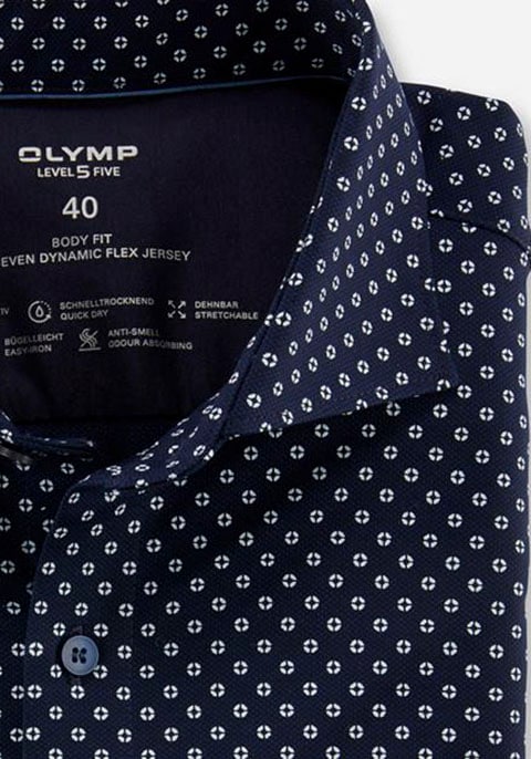 [Super Augapfelrahmen] OLYMP Langarmhemd, aus 24/7 Dynamic Jersey Flex ♕ bei
