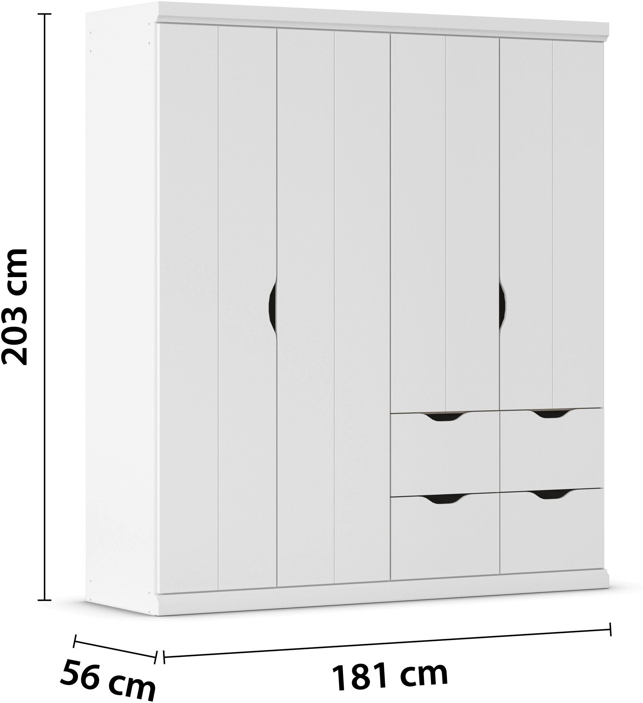 rauch Kleiderschrank »Drehtürenschrank Schrank Garderobe Wäscheschrank Schlafzimmer MARLENE«, (in 3 verschiedenen Ausstattungen BASIC/CLASSIC/PREMIUM), in 3 Breiten 91/136/181 cm im Landhaus-Stil MADE IN GERMANY