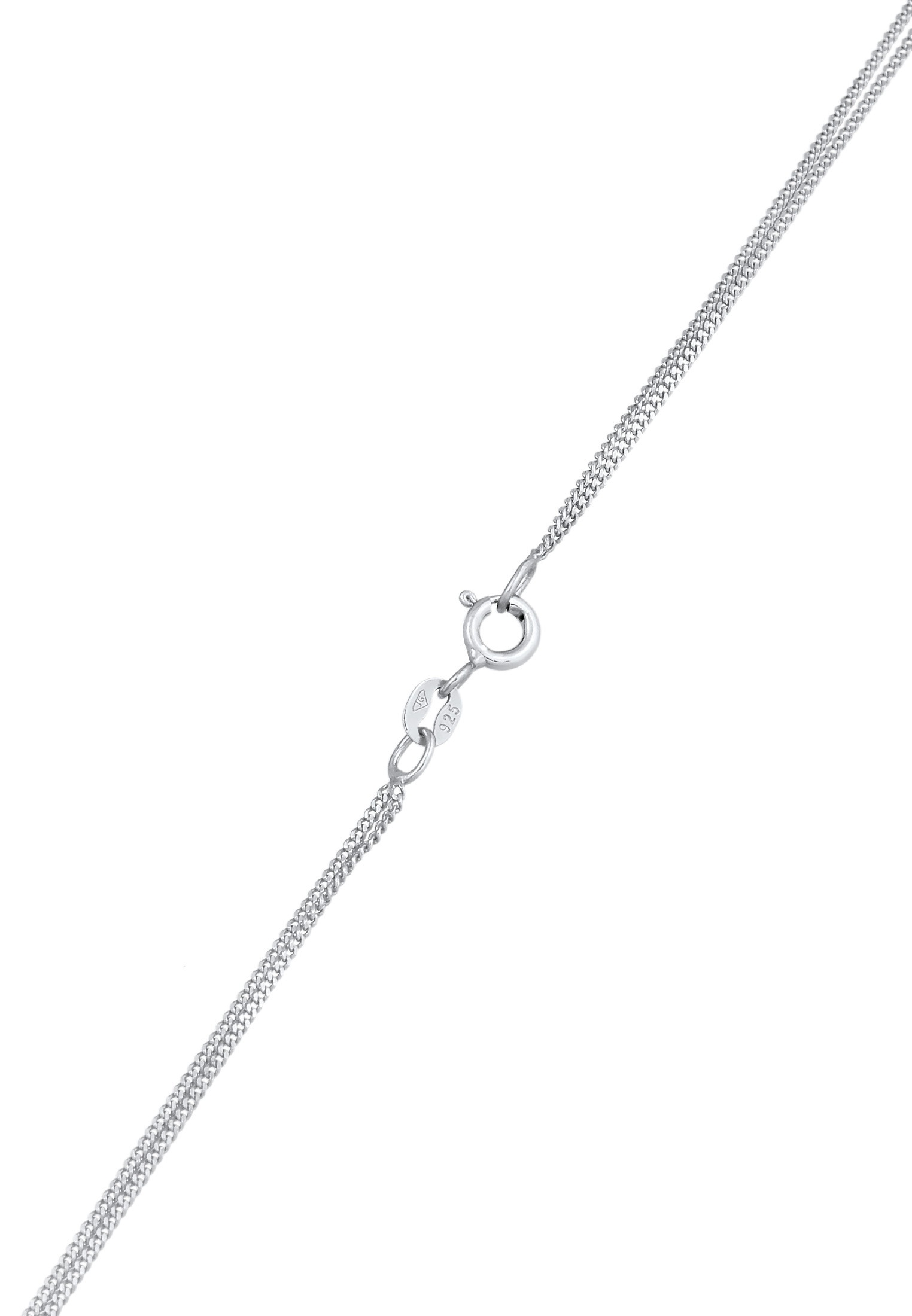 Elli Silberkette »Halskette Layer Plättchen Kristall 925 Silber«