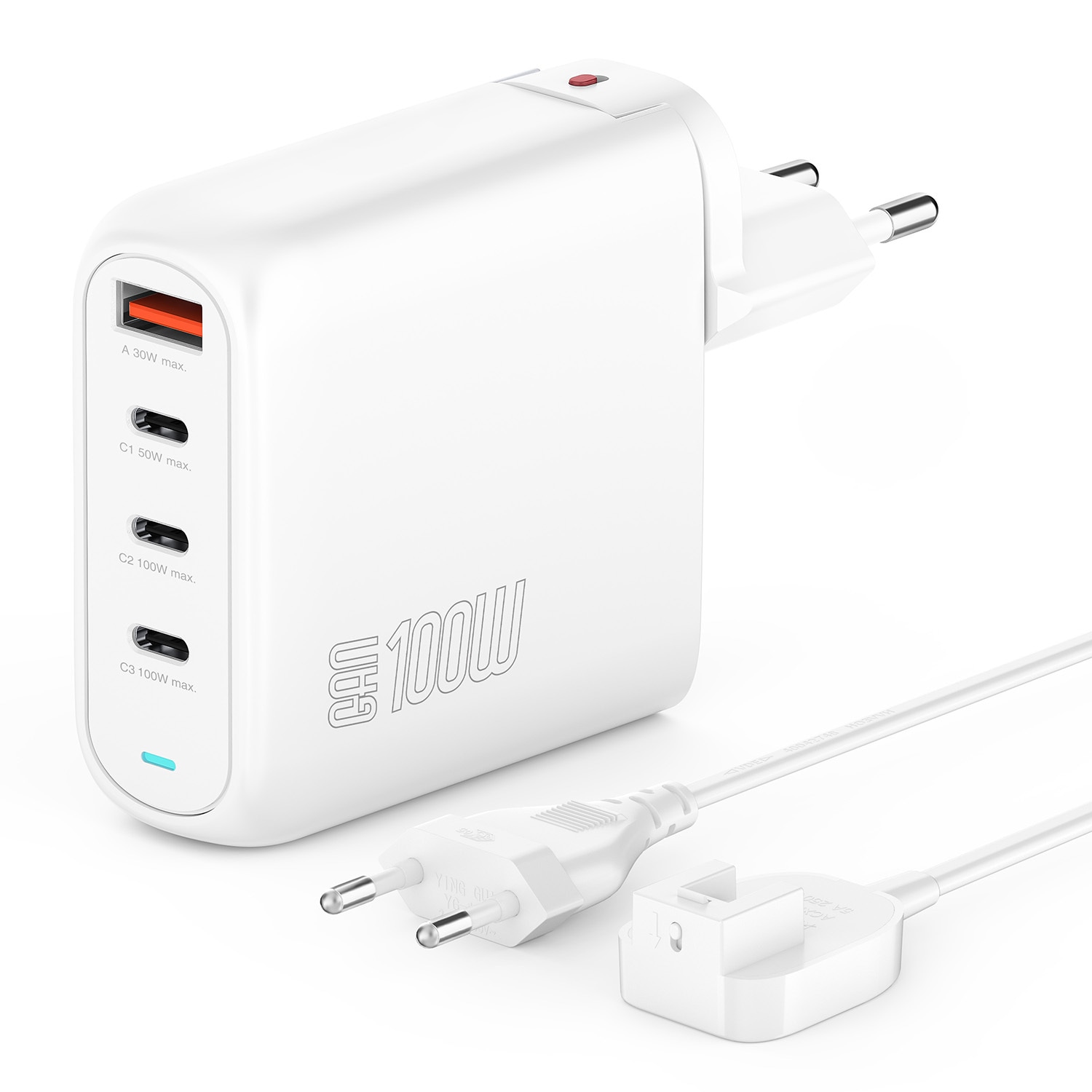 4smarts USB-Ladegerät »Ladegerät GaN Flex Pro 100W 3 USB-C+1 USB-A«, (Schnellladeprotokolle PD 3.1, QC 4+, PPS, AFC, SCP, FCP und 2.4A Apple), Laptop Netzteil Ladegerät für MacBook Lenovo HP ASUS Notebook-Netzteil