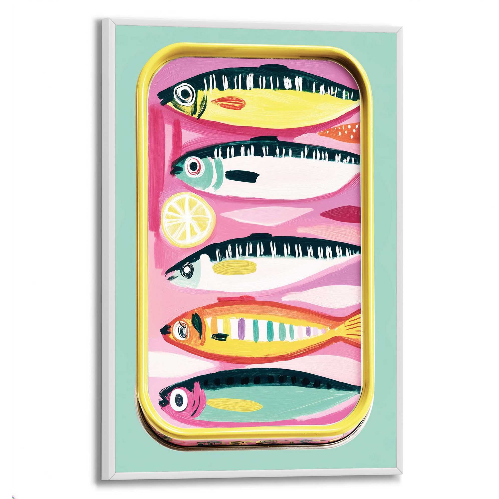 Reinders! Bild mit Rahmen »Bunte Sardinen« Küche 1 Stk. tlg. Küche - Mehrfarbig - Papier,MDF - Essen und Trinken - 20x30 cm