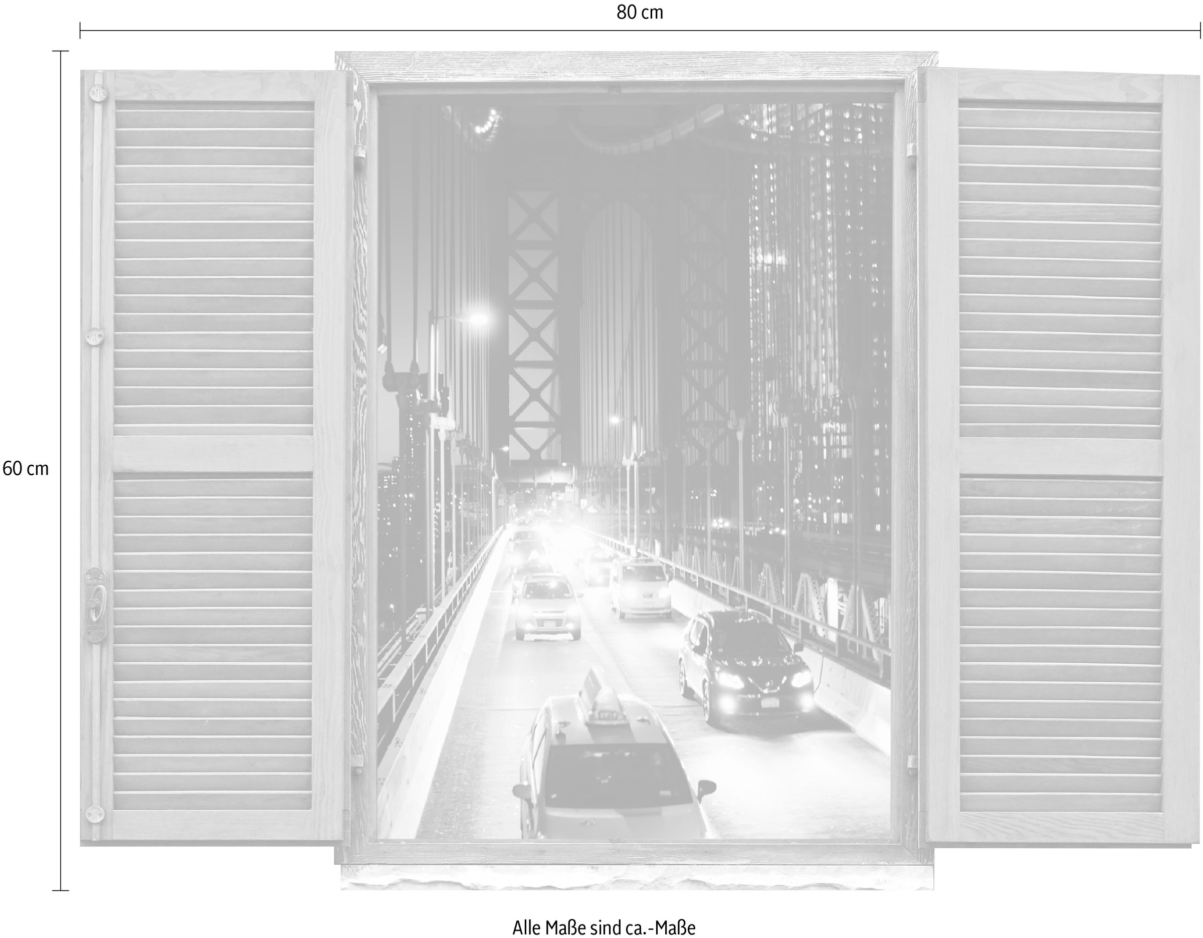 queence Wandtattoo »Autobahnbrücke«, (1 St.), Wandsticker, Wandbild, selbstklebend, 3D, Fenster